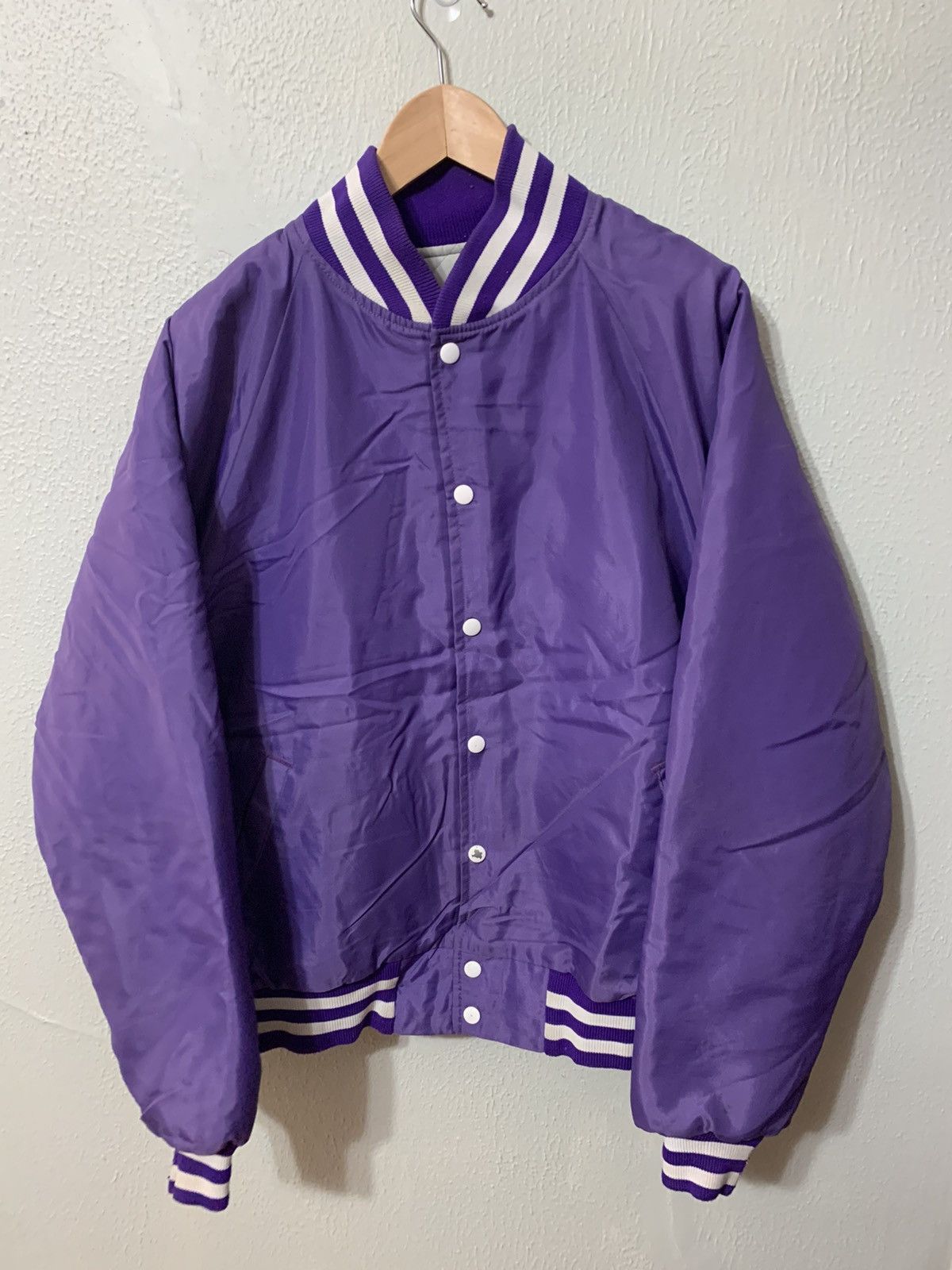 Vintage Vintage 1980s Braves Varsity Satin Jacket Size US XL / EU 56 / 4 - 2 Thumbnail