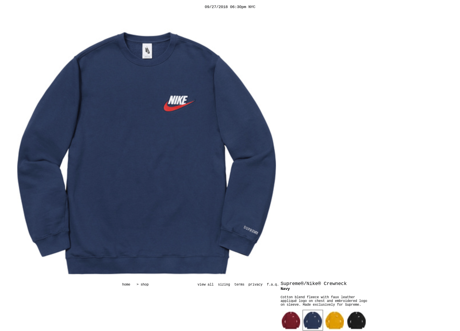 Supreme Supreme Nike Crewneck Navy | Grailed