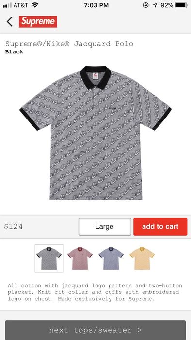 Supreme Supreme X Nike Jacquard Polo | Grailed