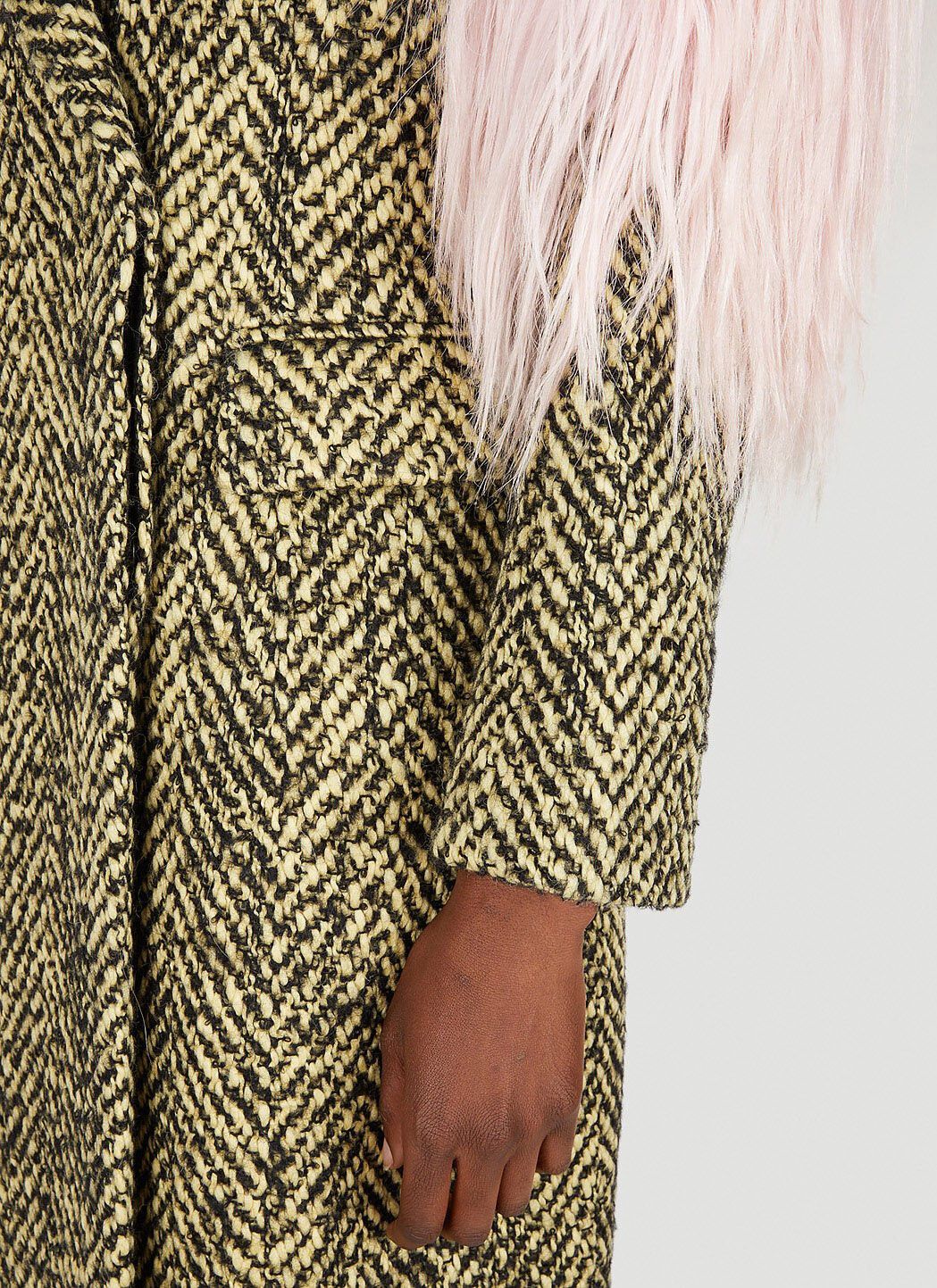 Prada Faux Fur Herringbone Coat Size XS / US 0-2 / IT 36-38 - 6 Thumbnail