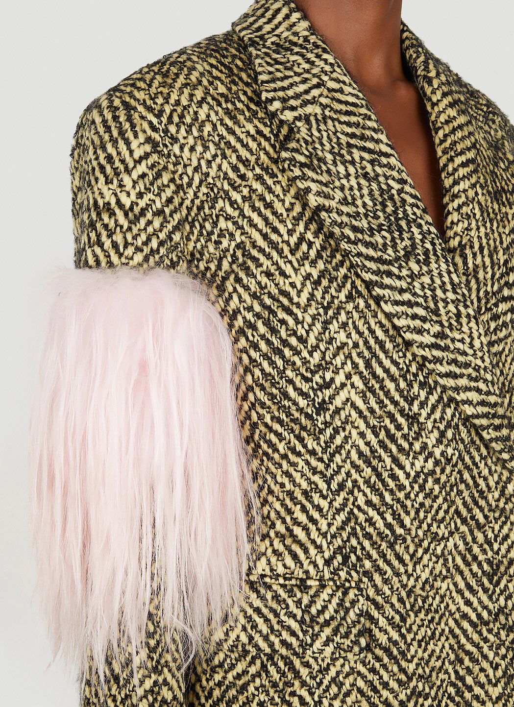 Prada Faux Fur Herringbone Coat Size XS / US 0-2 / IT 36-38 - 5 Thumbnail