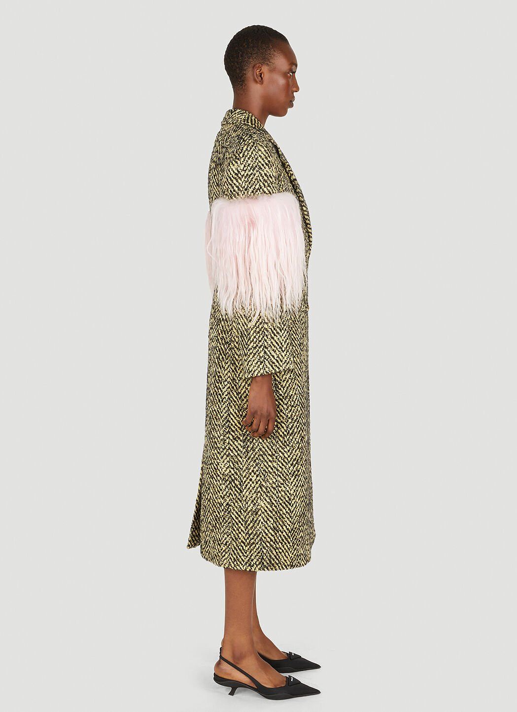 Prada Faux Fur Herringbone Coat Size XS / US 0-2 / IT 36-38 - 3 Thumbnail