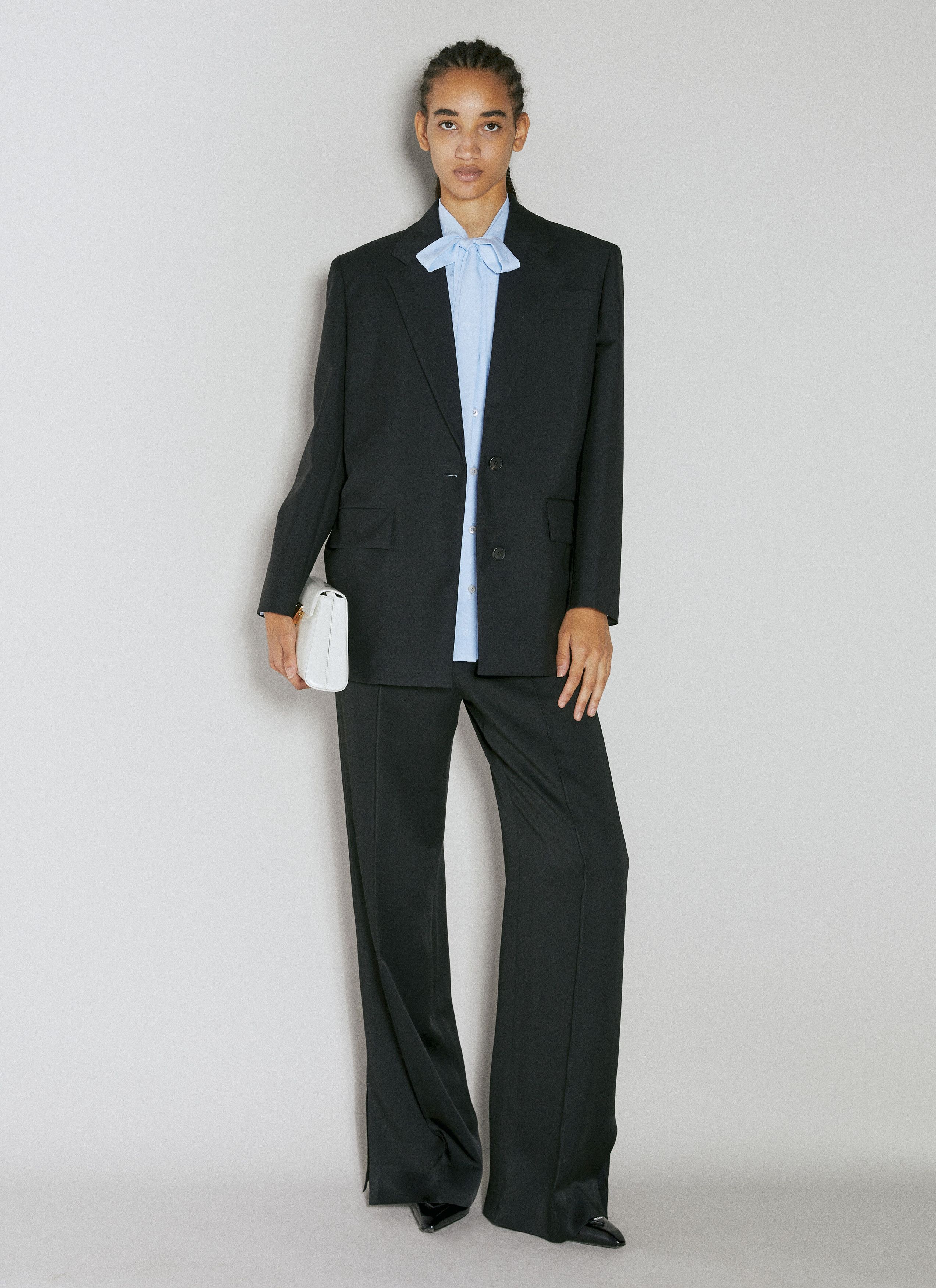 Prada Logo Jacquard Silk Shirt Size S / US 4 / IT 40 - 2 Thumbnail