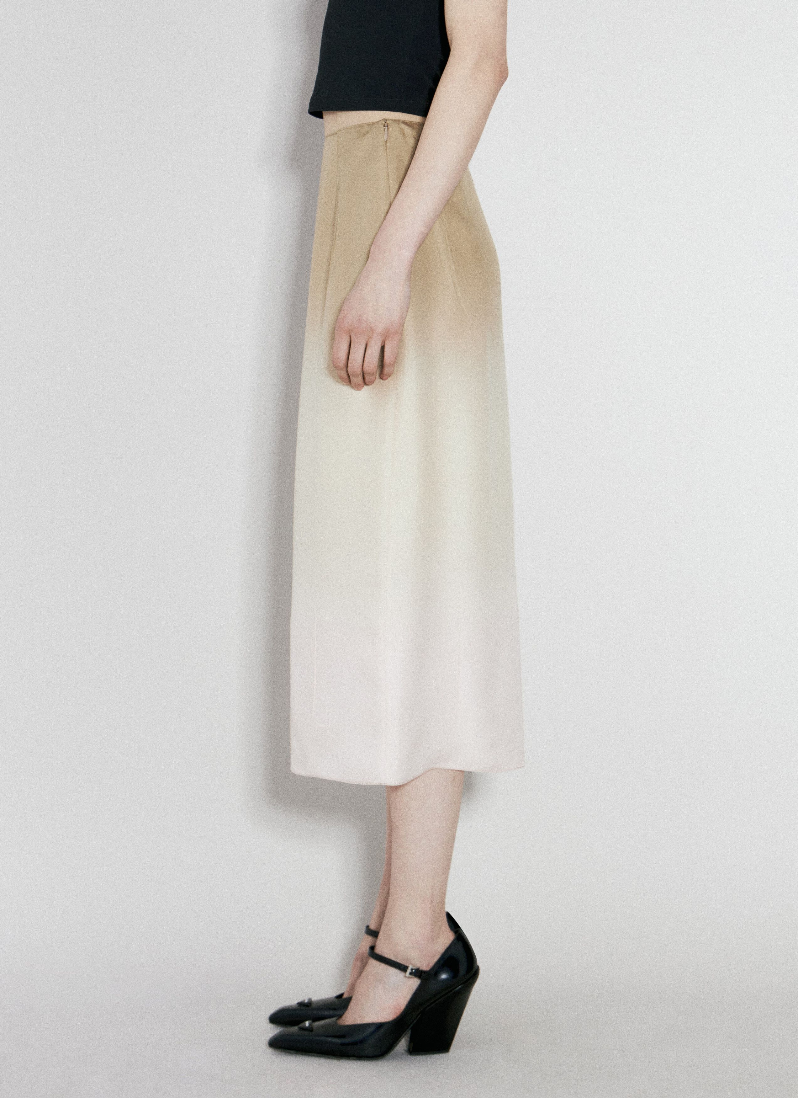Prada Ombre Silk Midi Skirt Size 26" / US 2 / IT 38 - 4 Thumbnail