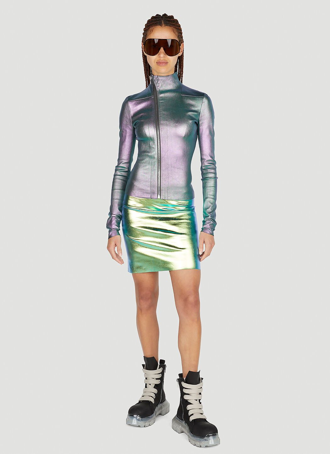 Rick Owens Oil Slick Leather Jacket Size S / US 4 / IT 40 - 2 Thumbnail