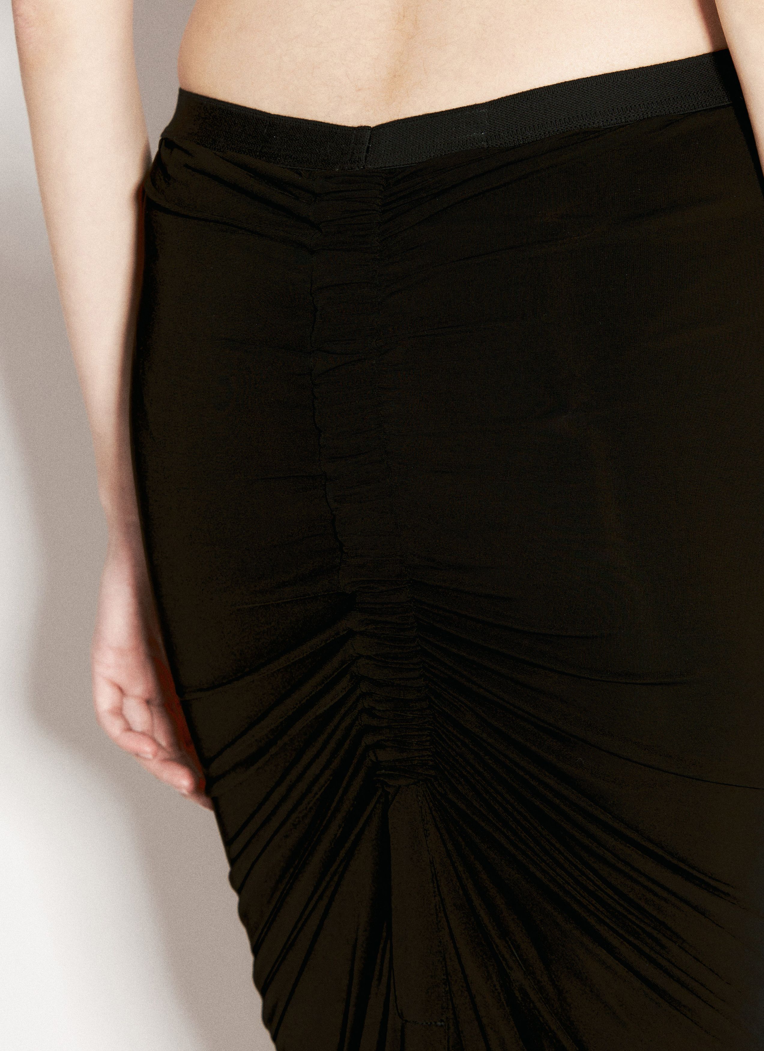 Rick Owens Shrimp Ruched Midi Skirt Size 27" / US 4 / IT 40 - 4 Thumbnail