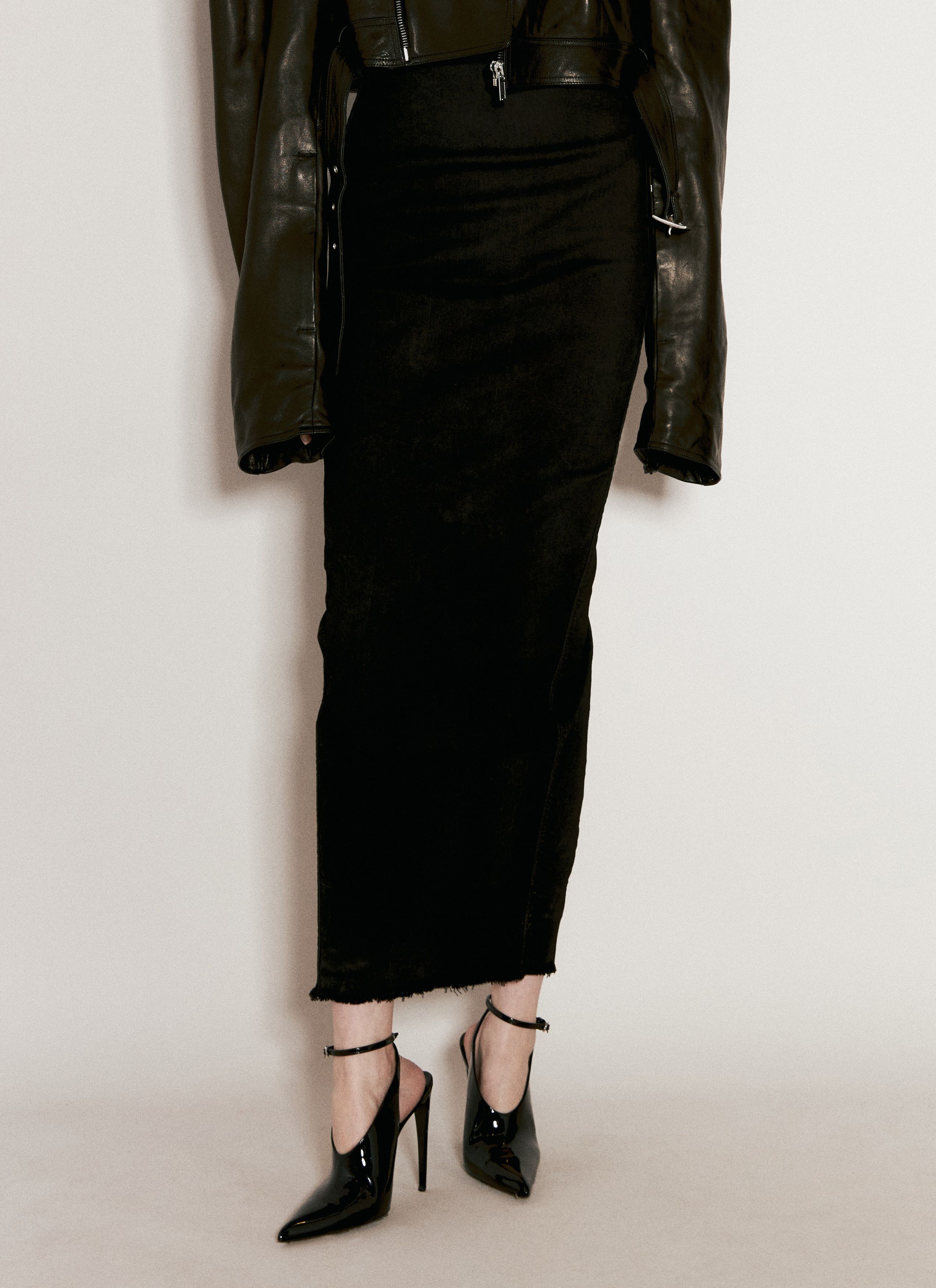 Rick Owens Denim Midi Skirt Size 26" / US 2 / IT 38 - 3 Thumbnail