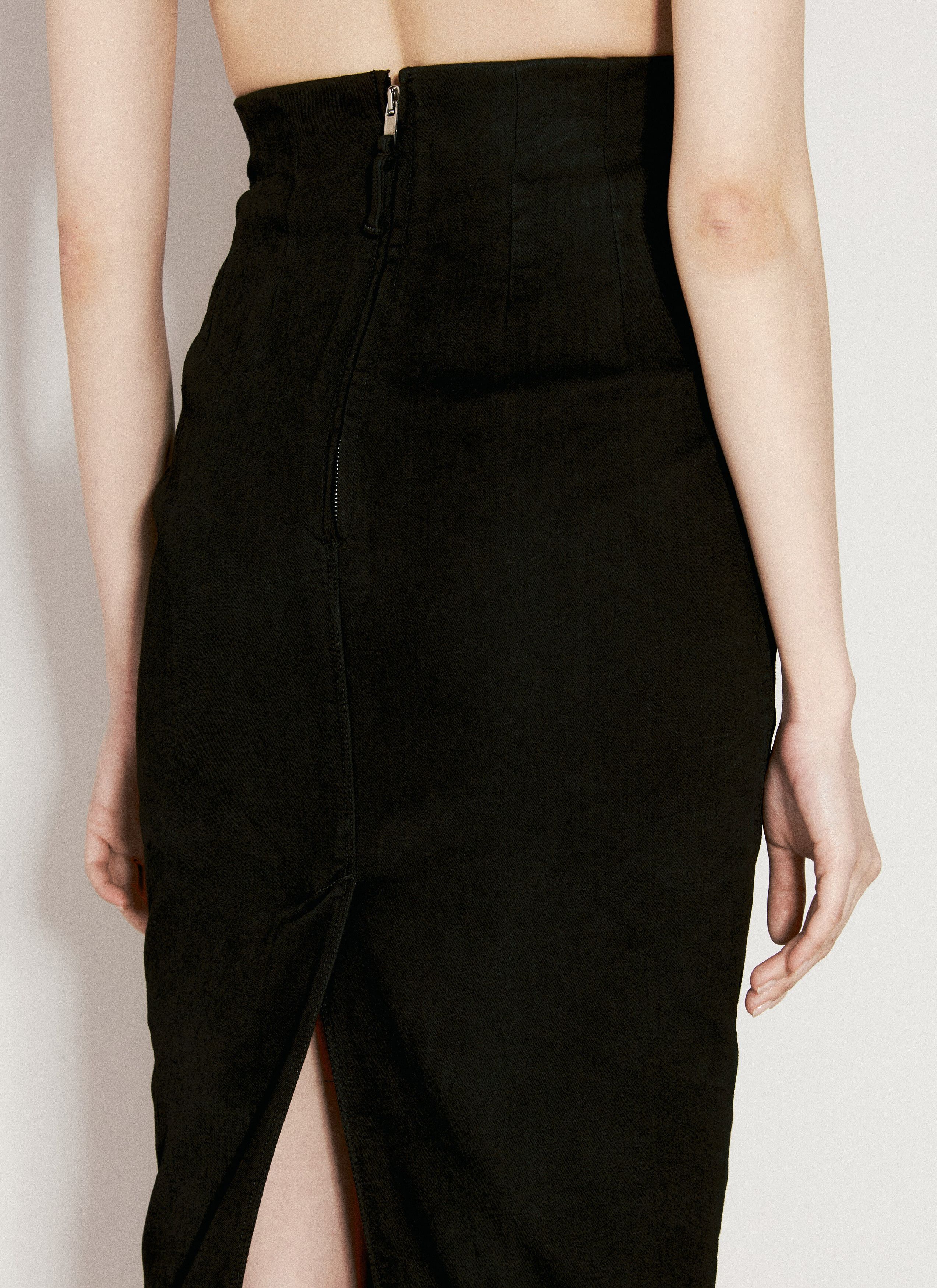 Rick Owens Denim Midi Skirt Size 26" / US 2 / IT 38 - 4 Thumbnail