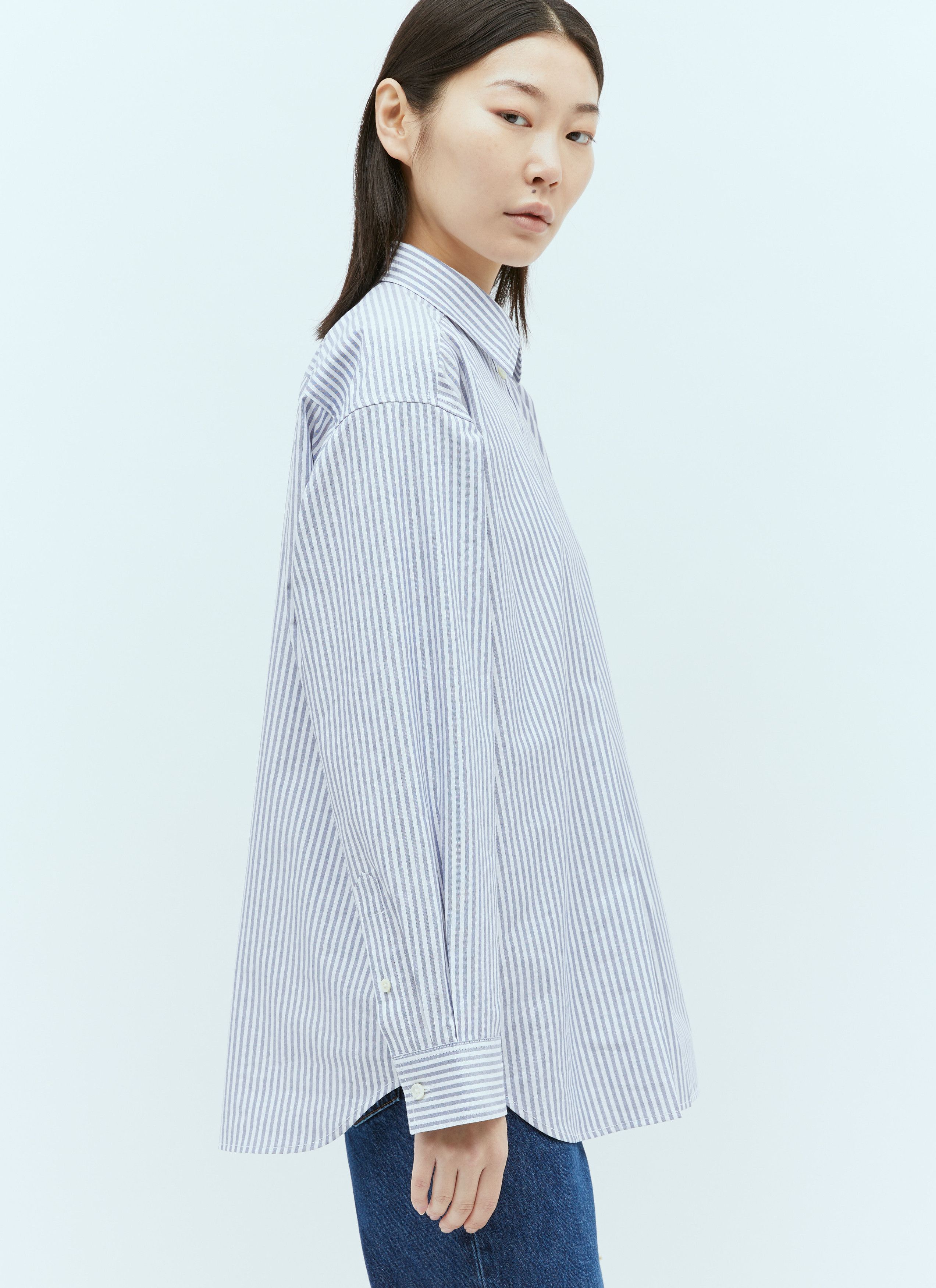 Toteme Striped Half-Placket Shirt Size XS / US 0-2 / IT 36-38 - 5 Thumbnail