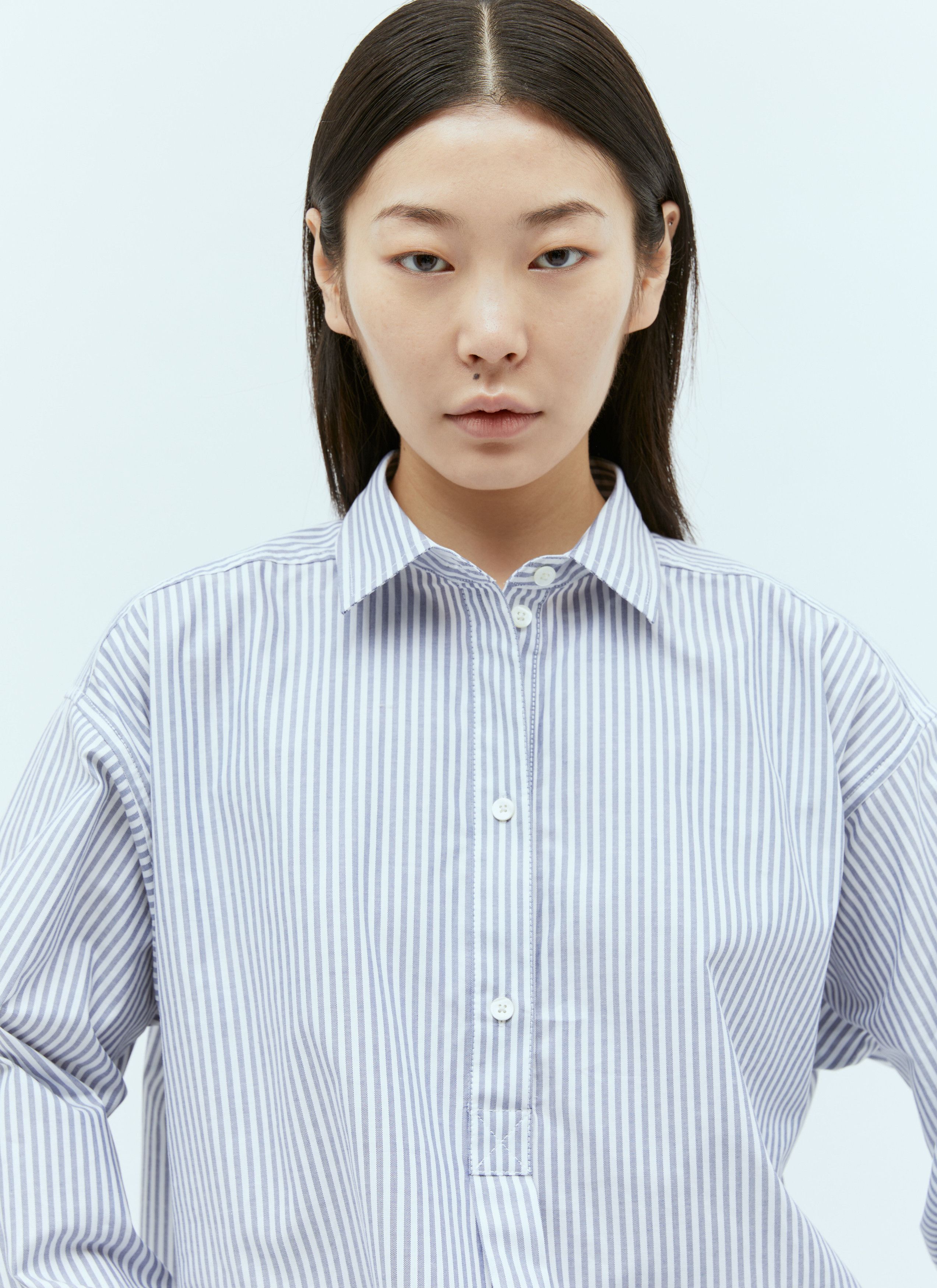 Toteme Striped Half-Placket Shirt Size XS / US 0-2 / IT 36-38 - 2 Thumbnail