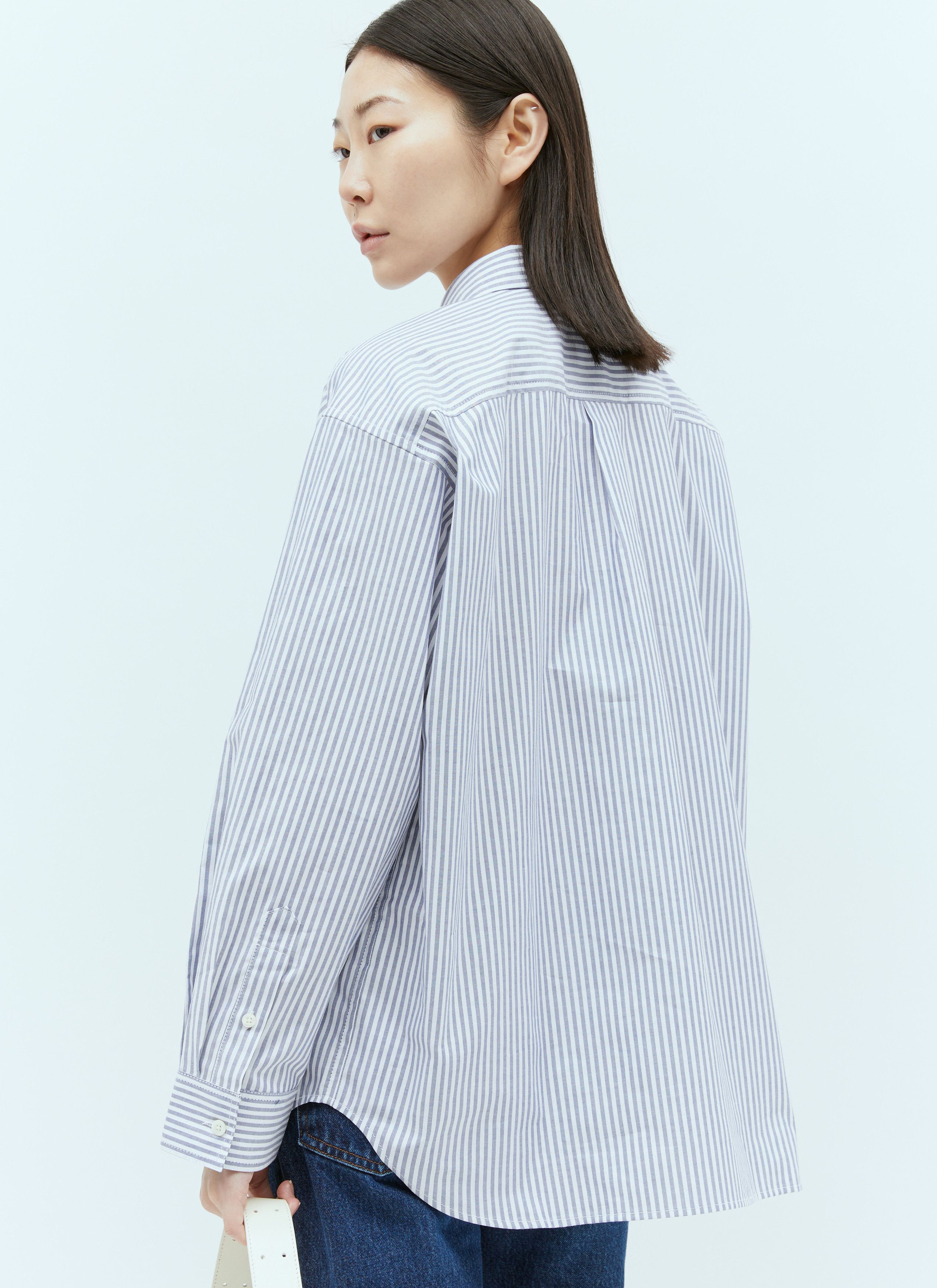 Toteme Striped Half-Placket Shirt Size XS / US 0-2 / IT 36-38 - 4 Thumbnail