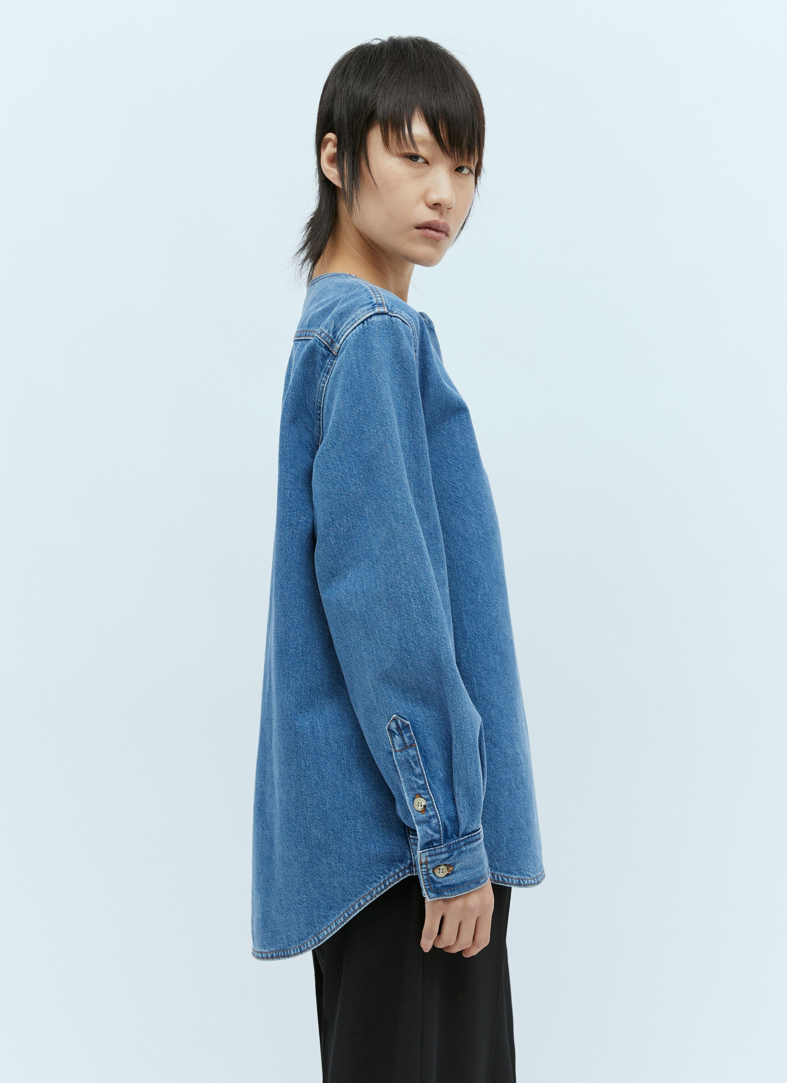 Toteme Collarless Denim Shirt Size XS / US 0-2 / IT 36-38 - 6 Thumbnail