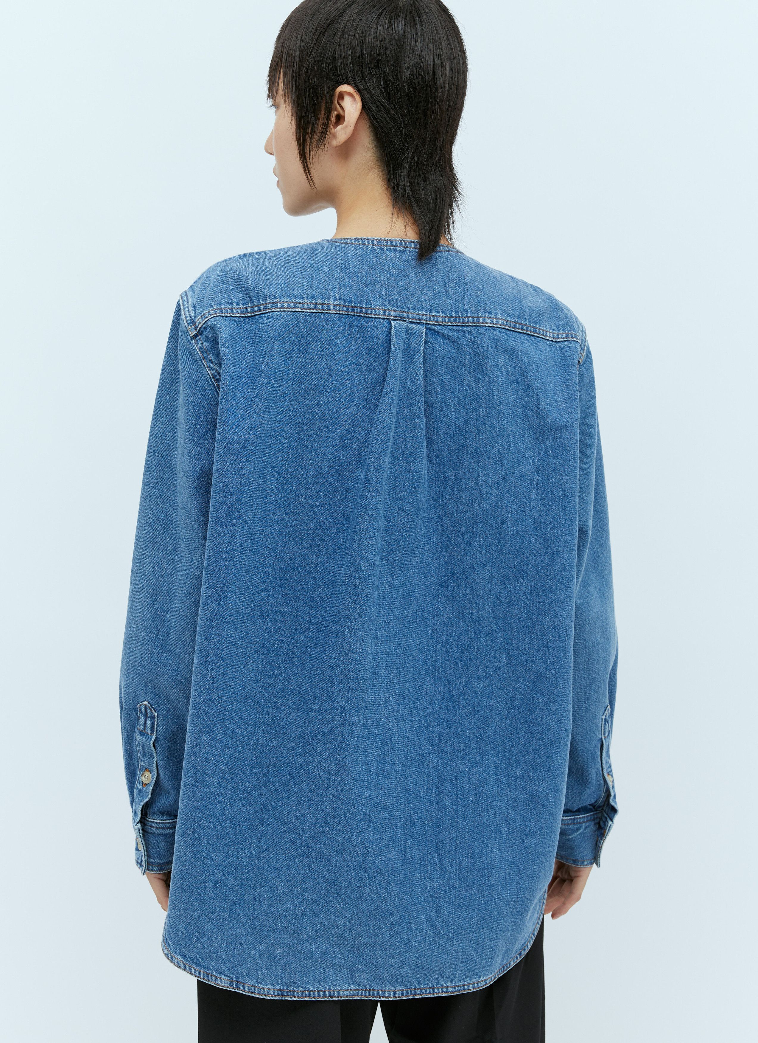 Toteme Collarless Denim Shirt Size XS / US 0-2 / IT 36-38 - 3 Thumbnail