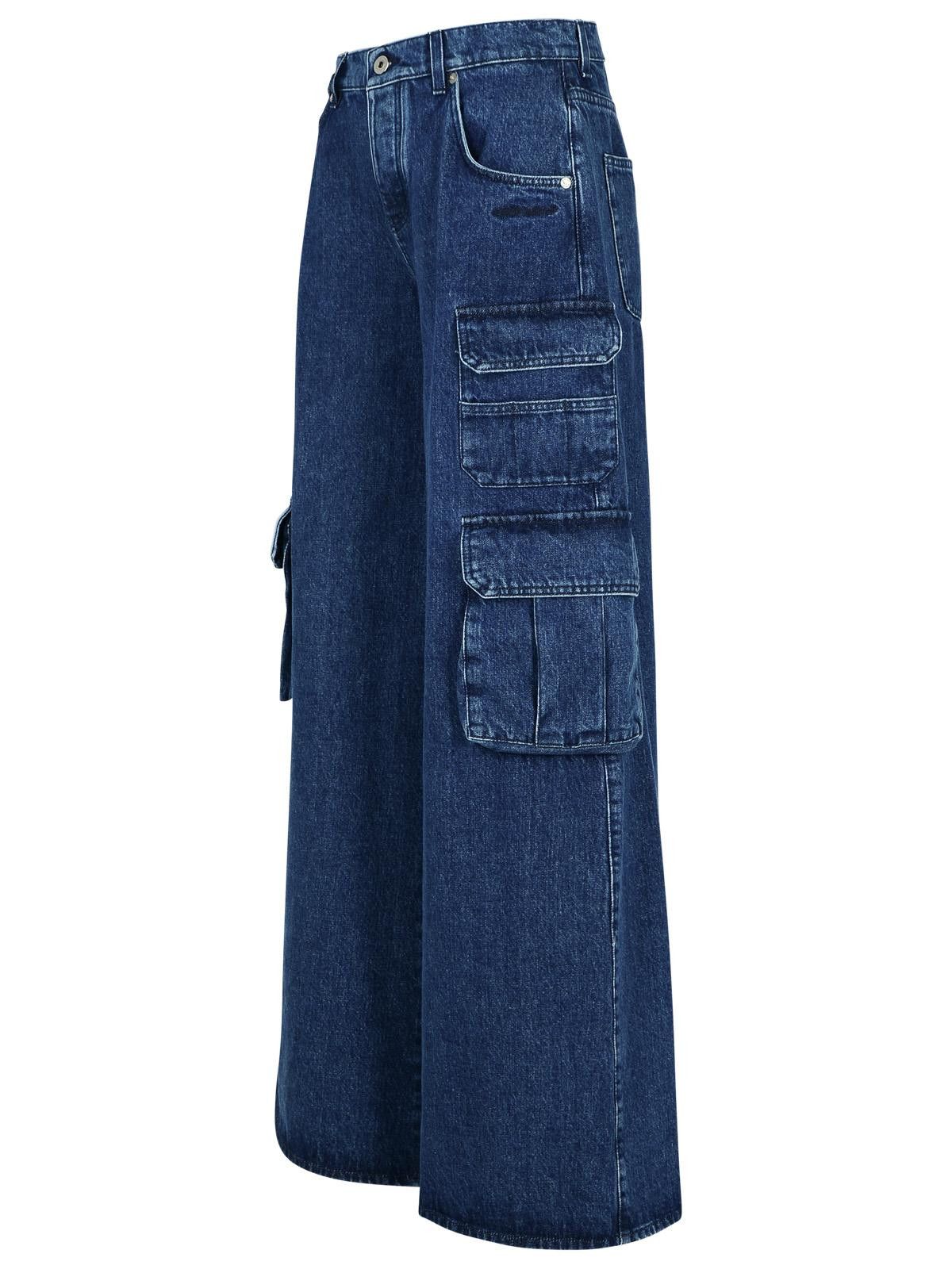 Off-White OFF-WHITE Cargo 'Baggy' Jeans In Blue Cotton Size 27" / US 4 / IT 40 - 2 Thumbnail