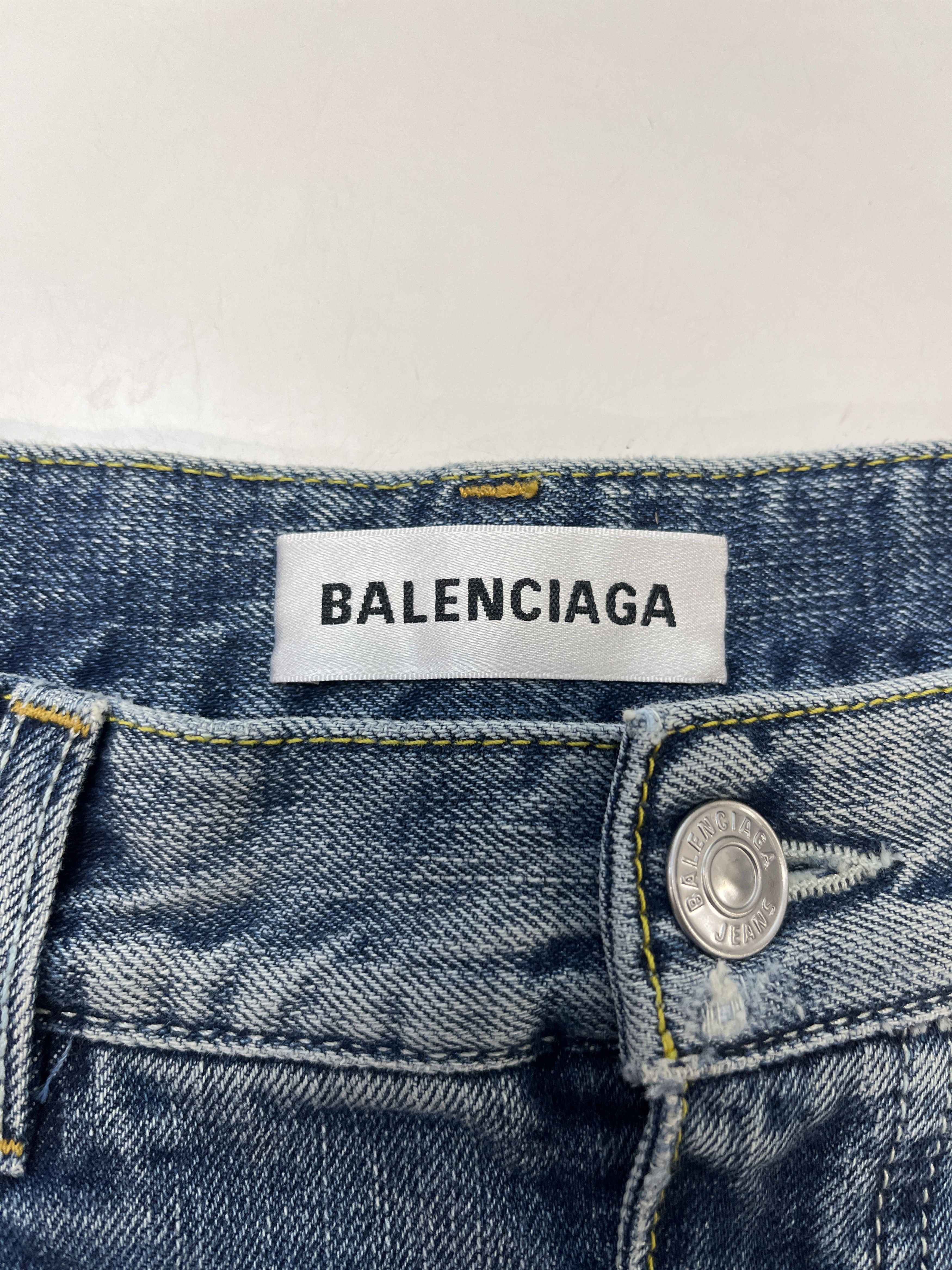 Balenciaga Reconstructed Jean Skirt Size 26" / US 2 / IT 38 - 4 Thumbnail