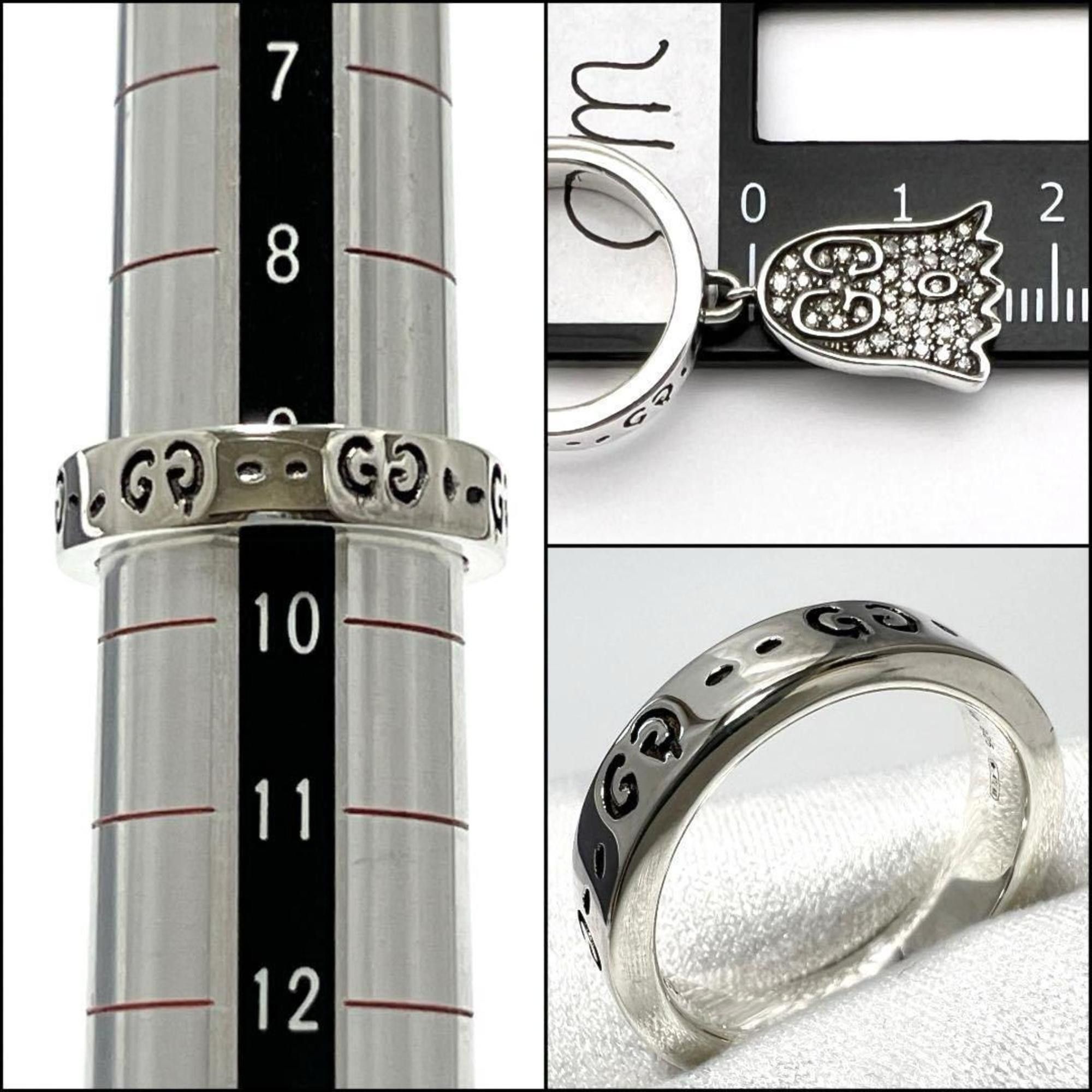 Gucci GUCCI Women's Ghost Pave Diamond Ring in Silver 925 Size ONE SIZE - 8 Thumbnail