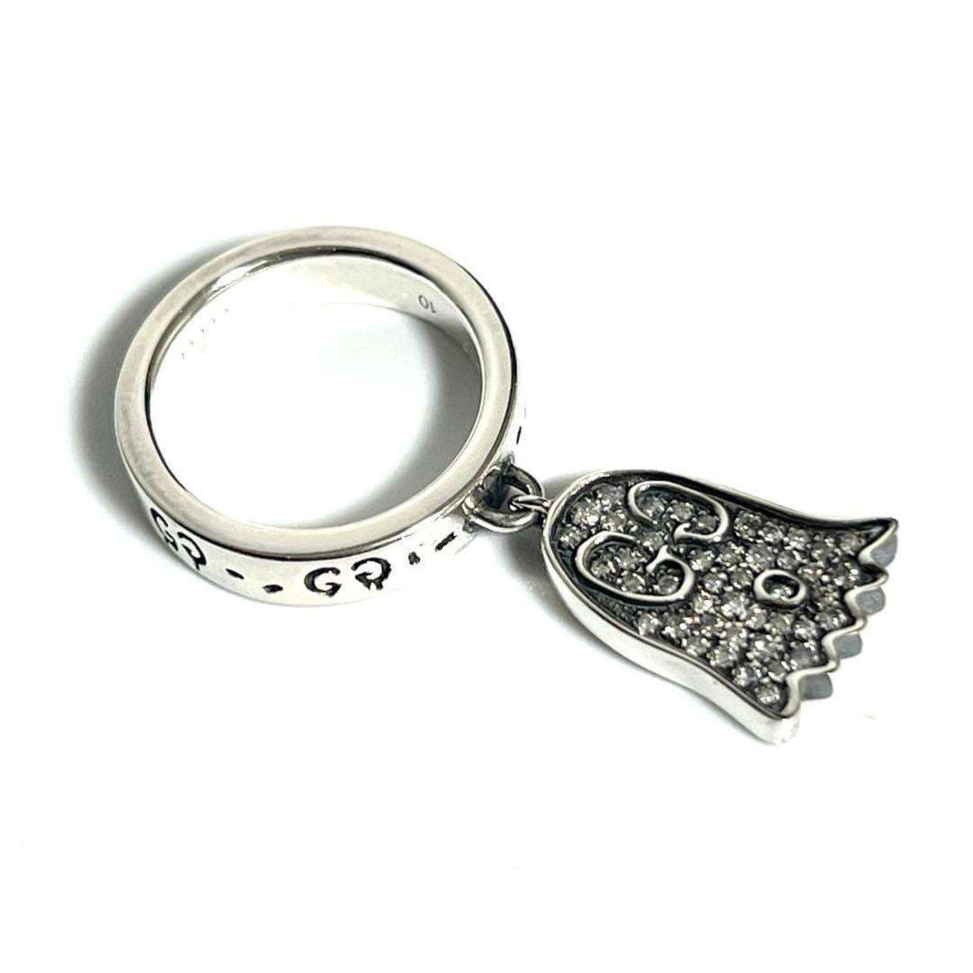Gucci GUCCI Women's Ghost Pave Diamond Ring in Silver 925 Size ONE SIZE - 2 Thumbnail