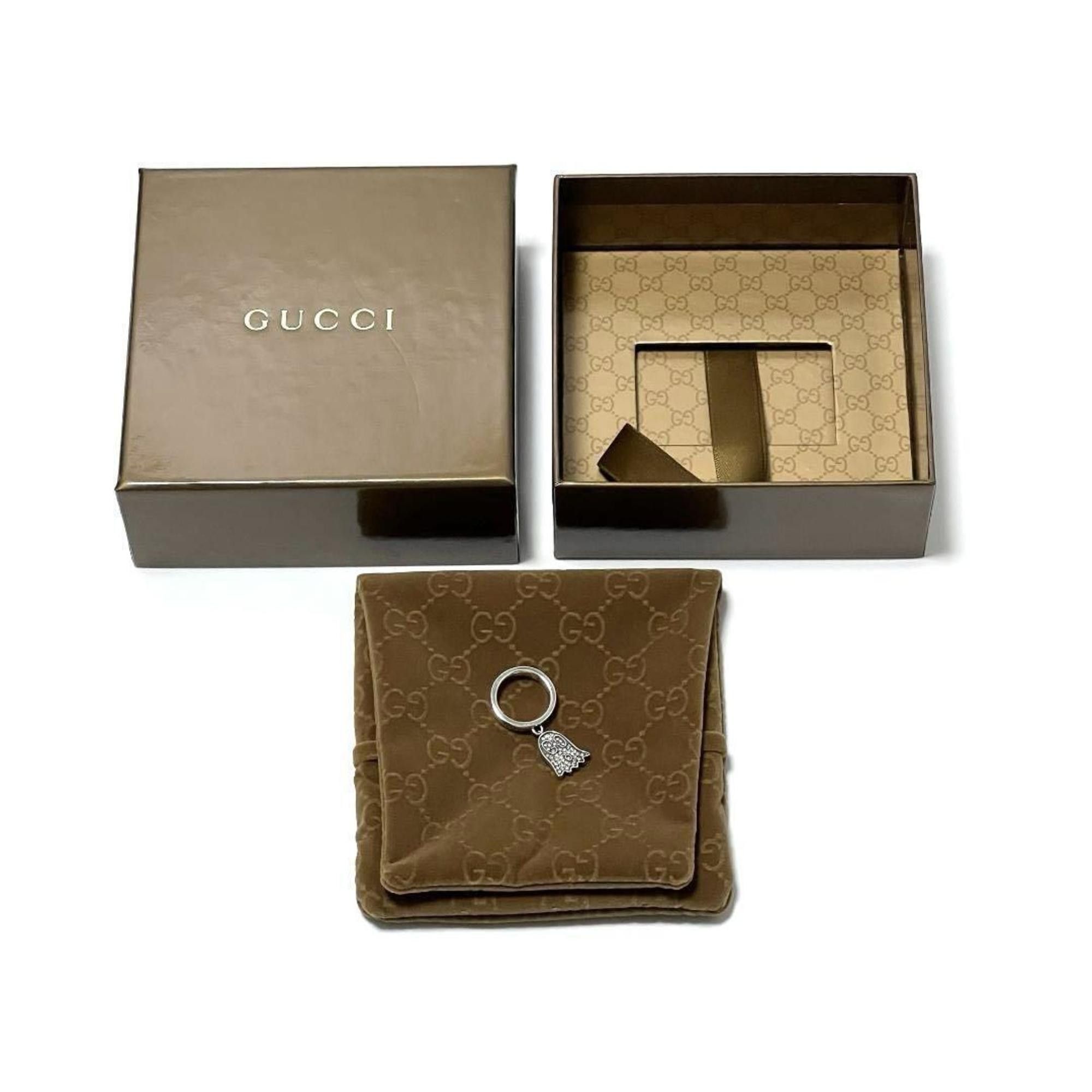 Gucci GUCCI Women's Ghost Pave Diamond Ring in Silver 925 Size ONE SIZE - 10 Thumbnail