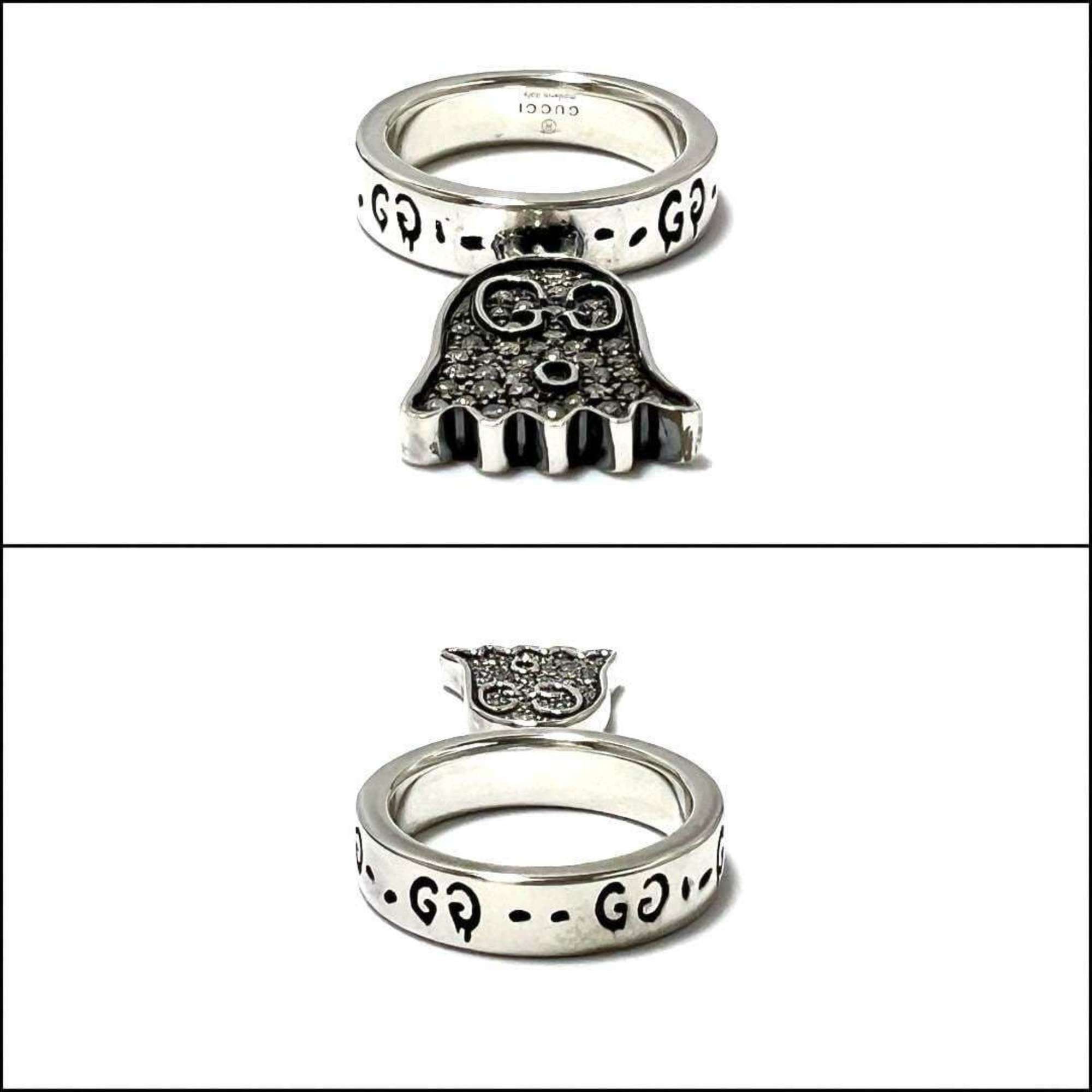 Gucci GUCCI Women's Ghost Pave Diamond Ring in Silver 925 Size ONE SIZE - 4 Thumbnail