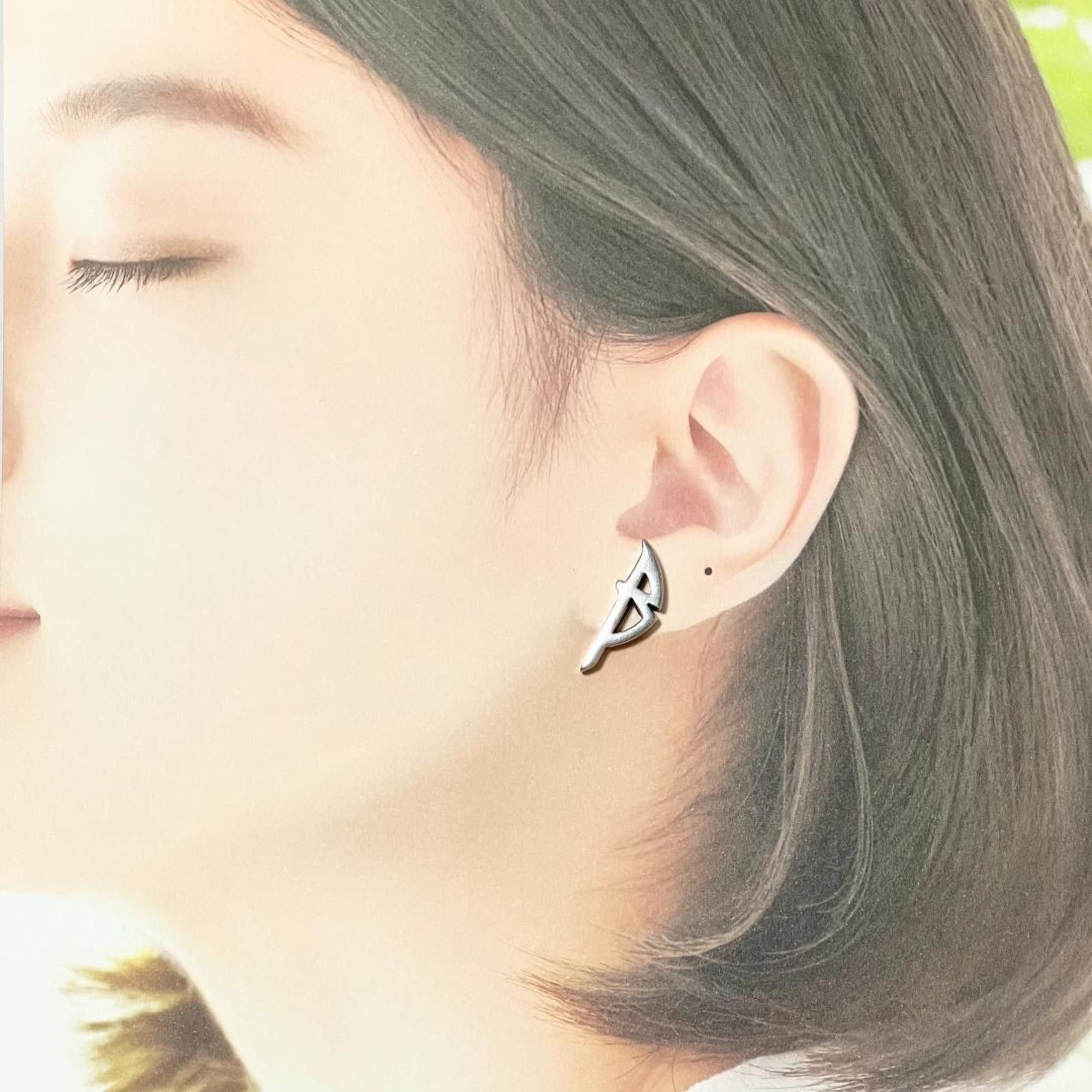 Balenciaga Balenciaga Men's and Women's Typo Metal Earrings Size ONE SIZE - 8 Thumbnail