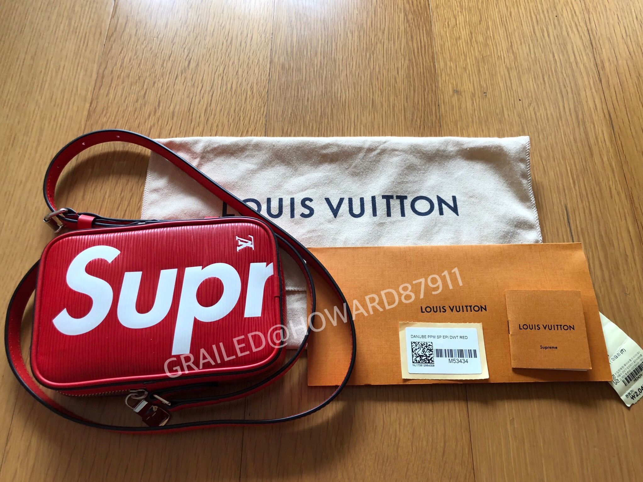 Louis Vuitton Supreme M53434 Shoulder Bag Danube PPM Epi Red White