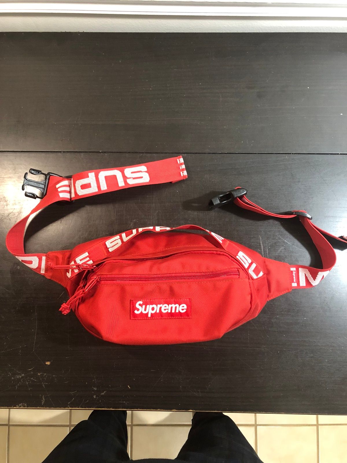 Brand New Supreme Waist Bag SS18 Box Logo Fanny Pack- Red 100% Authentic!