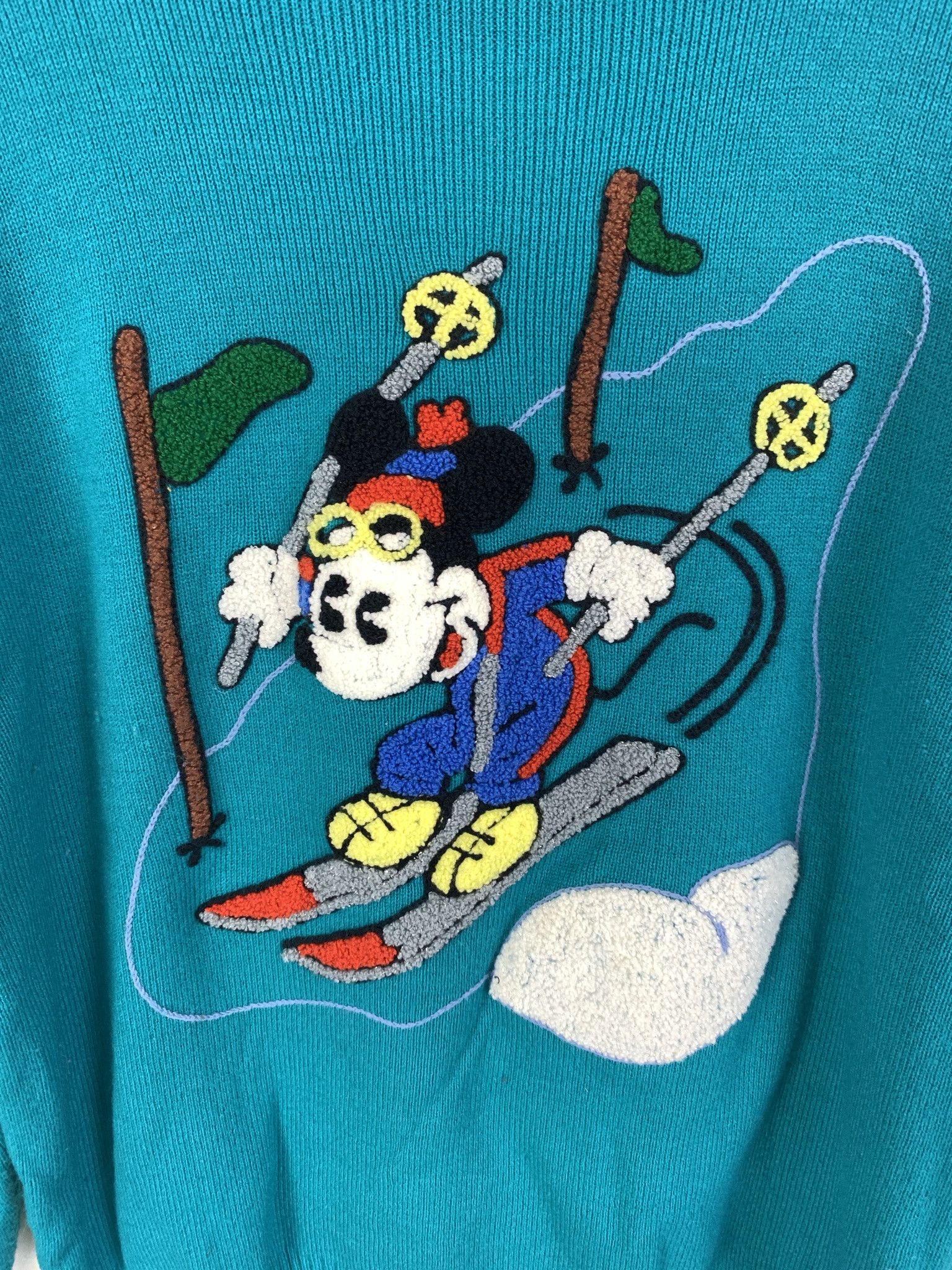 Vintage Vintage 1990s Disney Mickey Mouse Skiing Knit Sweater 3D Knit Sweater Style j437 Size S (L) Size US S / EU 44-46 / 1 - 4 Thumbnail