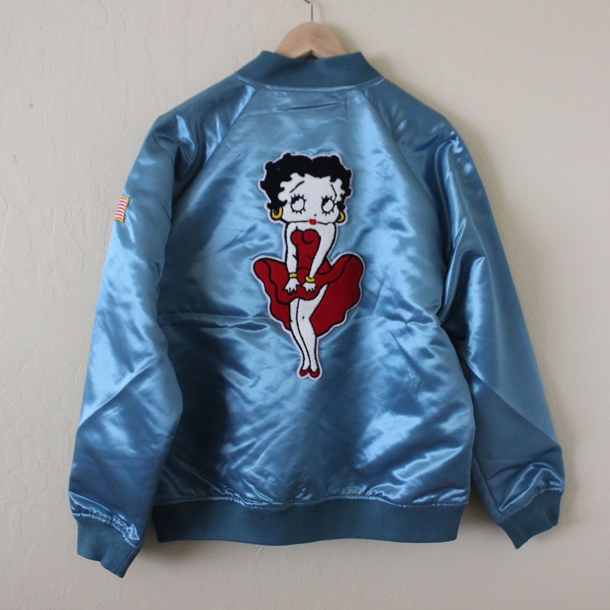 Supreme SUPREME BETTY BOOP Satin Varsity Jacket Bomber L Light