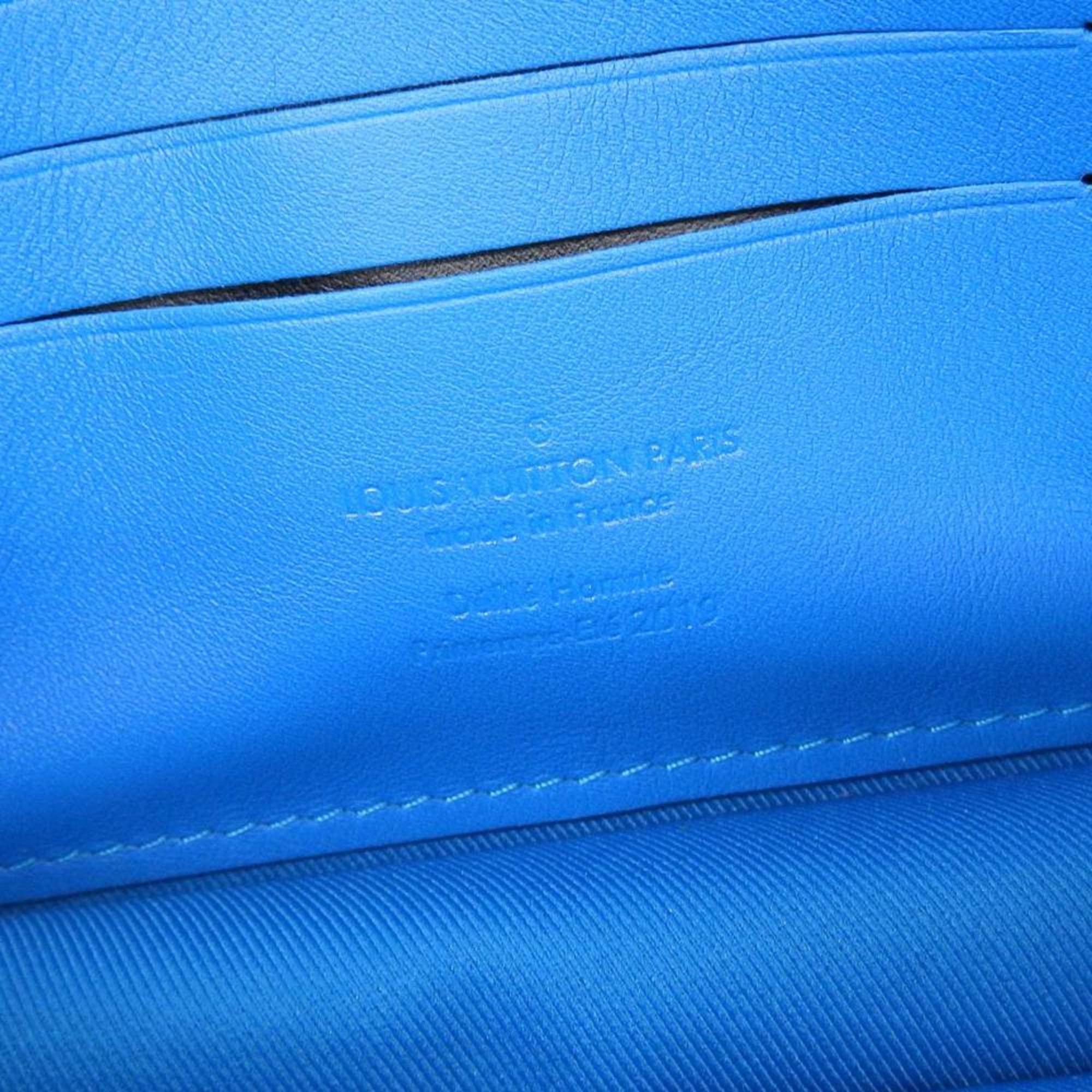 Louis Vuitton LOUIS VUITTON Monogram Pochette Volga M53557 Pouch Taurillon Leather Blue Clutch Bag Size ONE SIZE - 6 Thumbnail