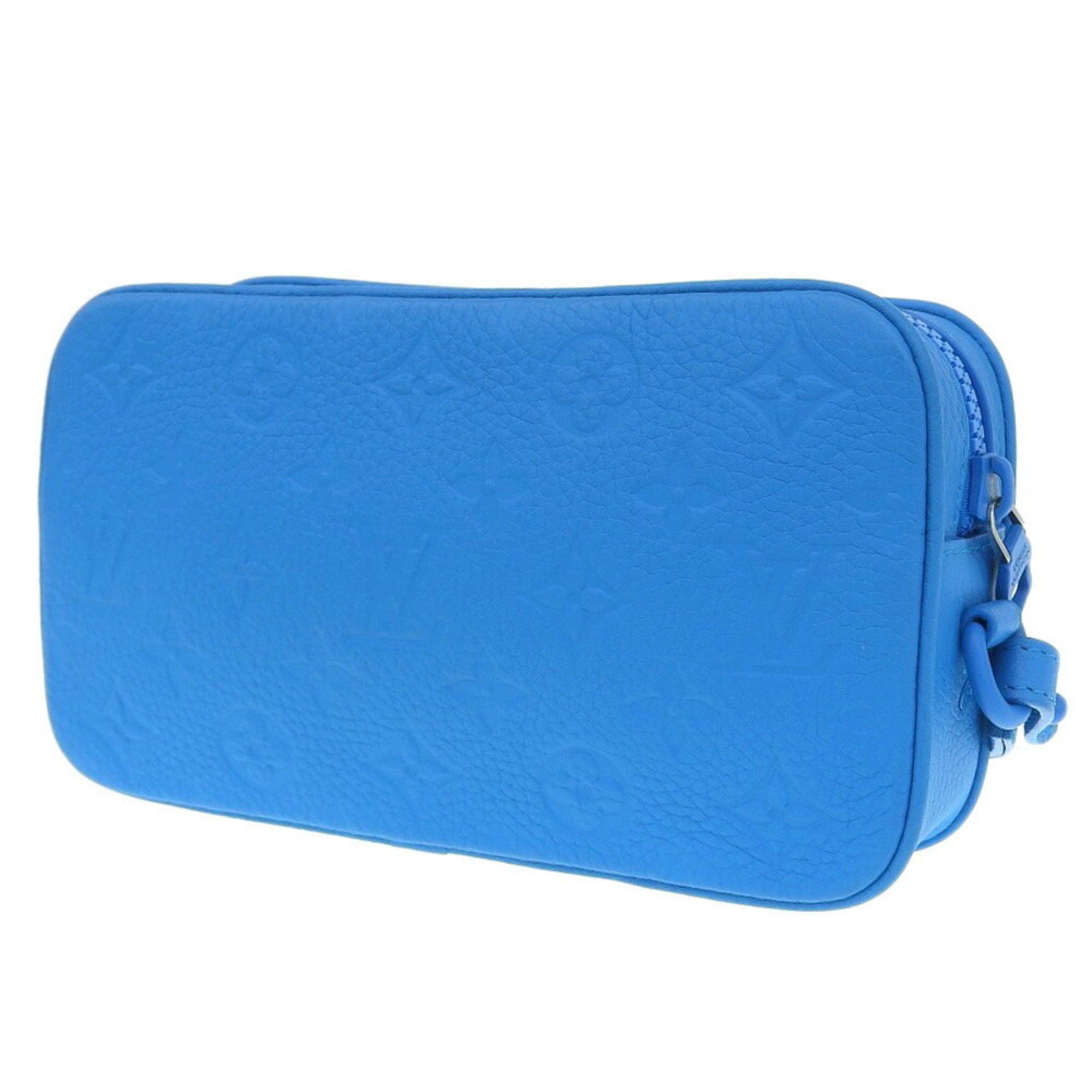 Louis Vuitton LOUIS VUITTON Monogram Pochette Volga M53557 Pouch Taurillon Leather Blue Clutch Bag Size ONE SIZE - 2 Thumbnail