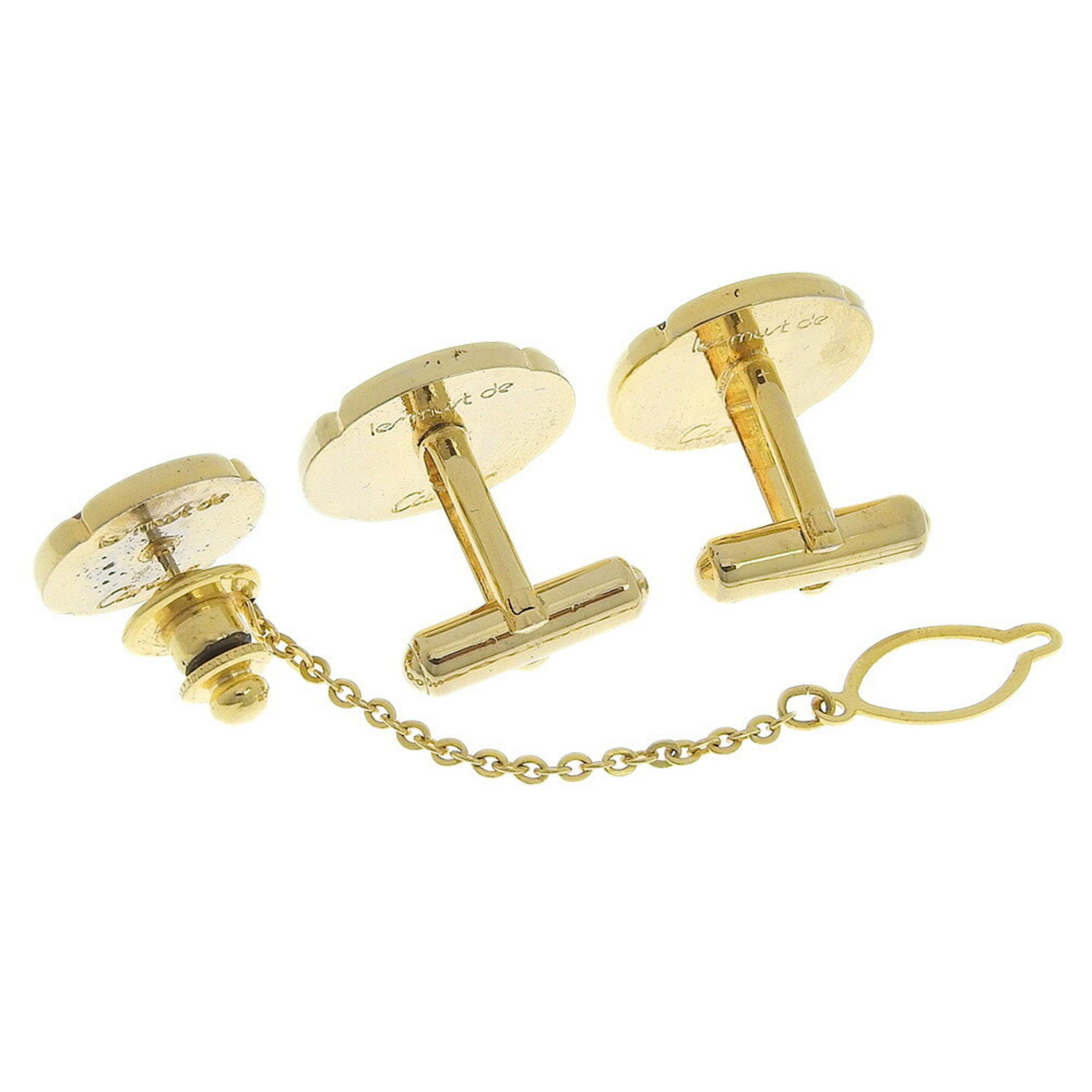 Cartier CARTIER Cufflinks and tie pin set Gold Black Tie tack Size ONE SIZE - 2 Thumbnail