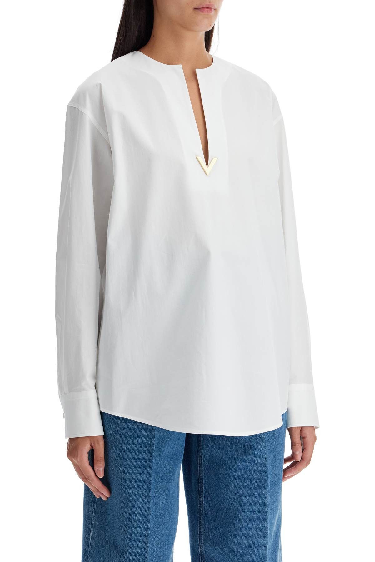 Valentino VALENTINO GARAVANI Boxy Poplin Blouse In Size XS / US 0-2 / IT 36-38 - 2 Thumbnail