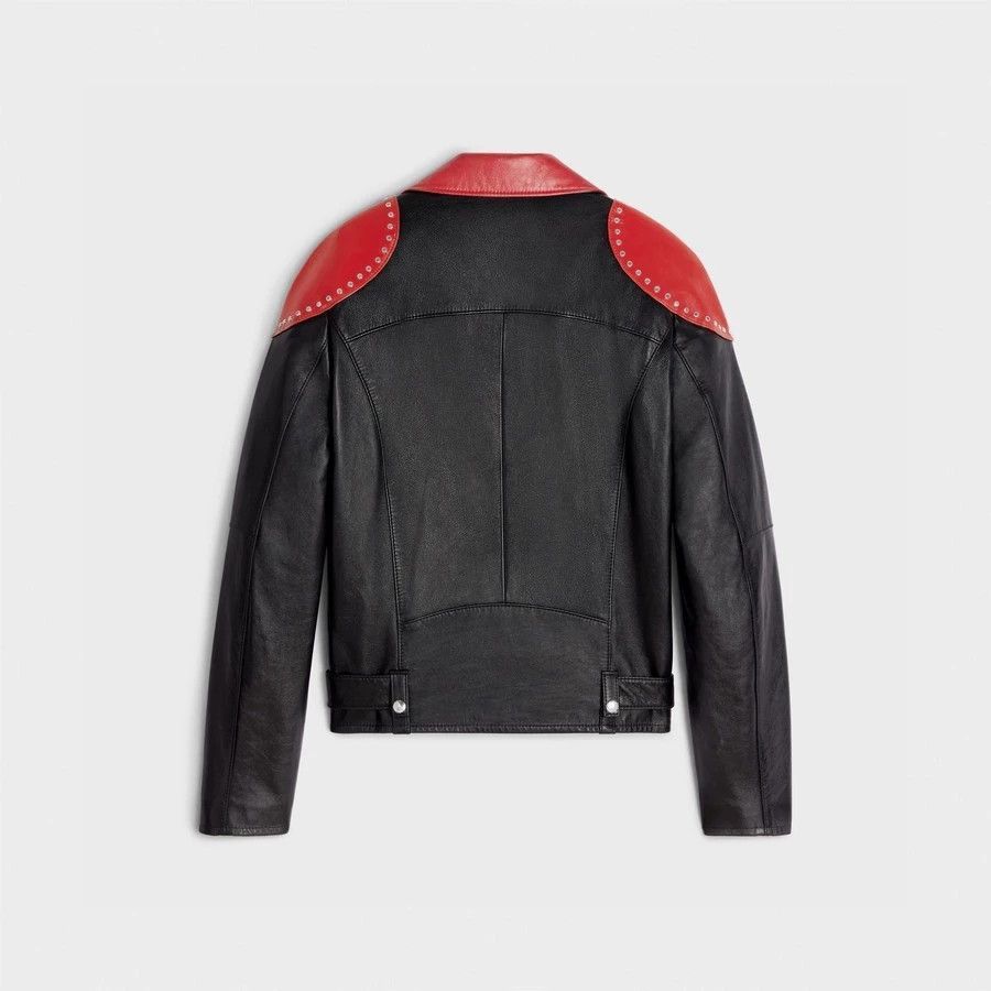 Celine Biker Jacket in Black/Red Size US XL / EU 56 / 4 - 2 Thumbnail