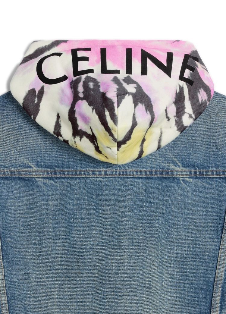 Celine Denim Jacket with Tie-Dye Logo Hood Size US M / EU 48-50 / 2 - 3 Thumbnail