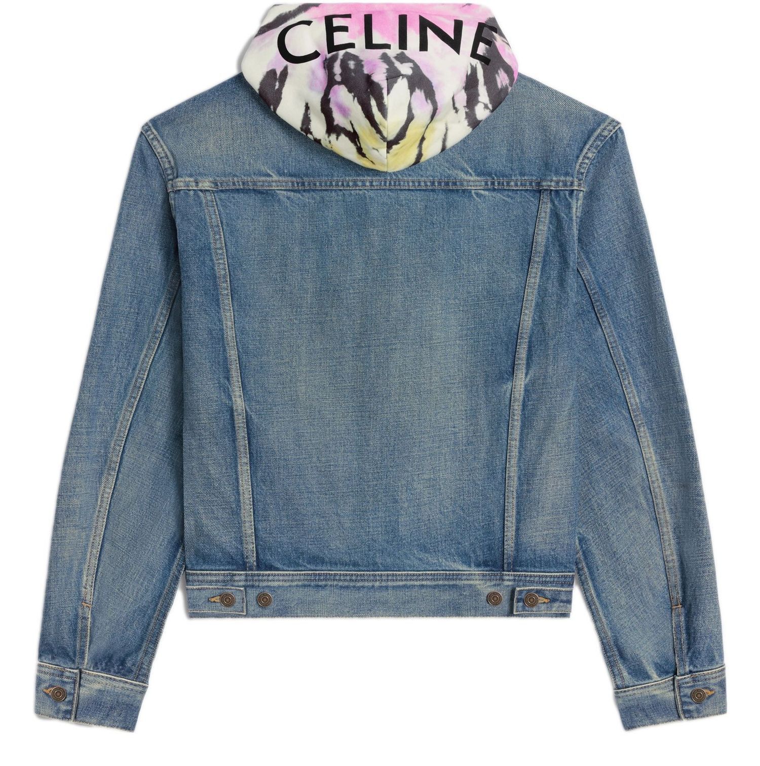 Celine Denim Jacket with Tie-Dye Logo Hood Size US XL / EU 56 / 4 - 2 Thumbnail