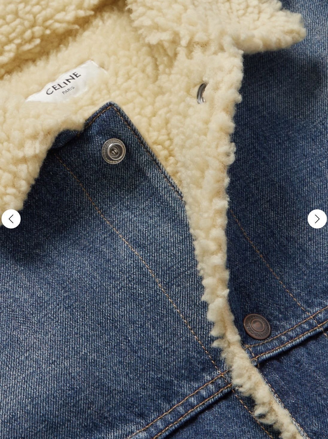 Celine Denim Jacket with Furry Lining Size US L / EU 52-54 / 3 - 2 Thumbnail