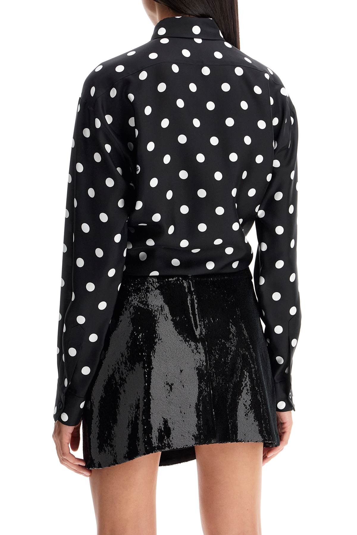 Dolce & Gabbana DOLCE & GABBANA Silk Polka Dot Print Blouse Size S / US 4 / IT 40 - 3 Thumbnail