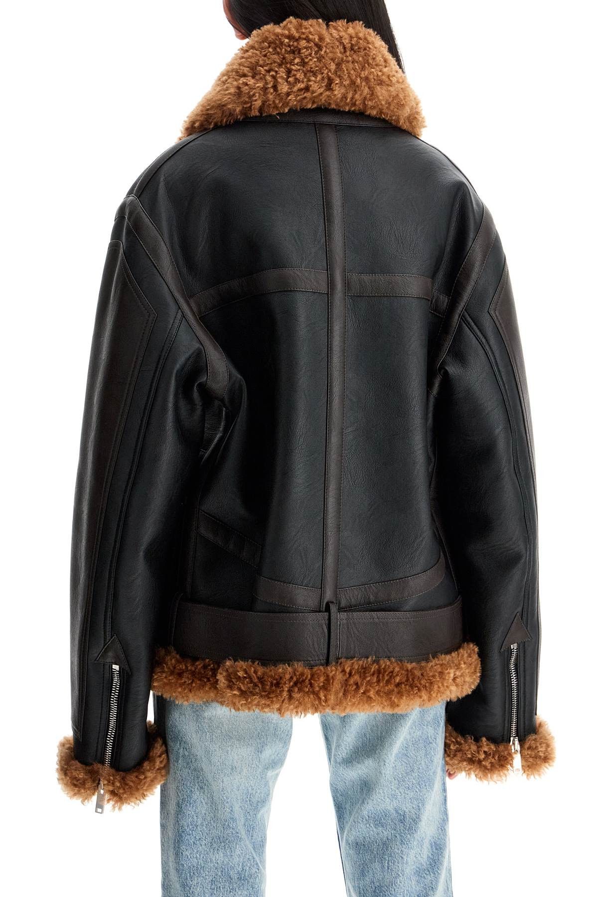 Stella McCartney STELLA McCARTNEY Vegan Leather And Teddy Biker Jacket Size S / US 4 / IT 40 - 3 Thumbnail