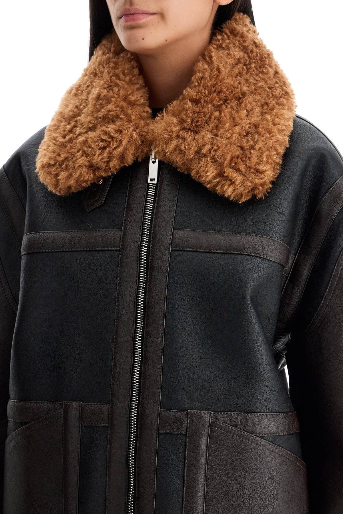 Stella McCartney STELLA McCARTNEY Vegan Leather And Teddy Biker Jacket Size S / US 4 / IT 40 - 4 Thumbnail