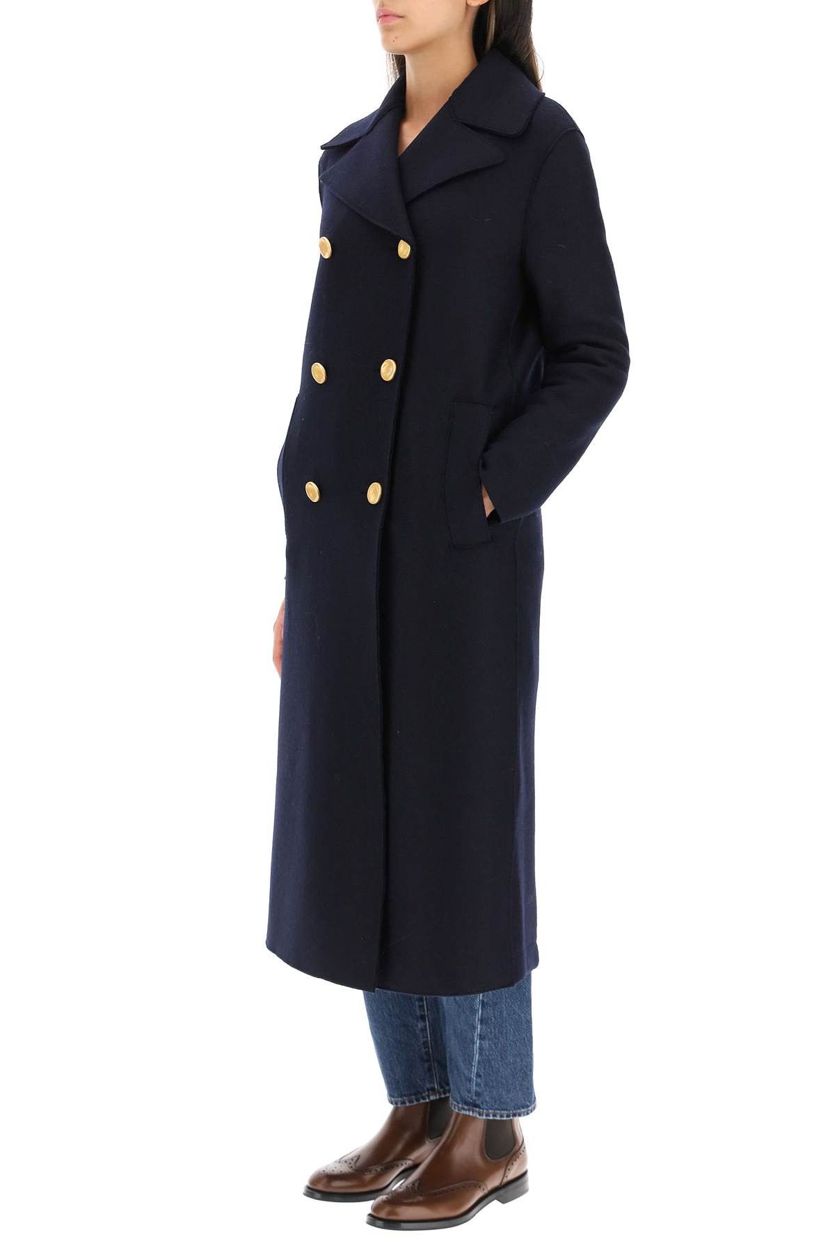 Harris Wharf London HARRIS WHARF LONDON Double-Breasted Coat In Pressed Wool Size XS / US 0-2 / IT 36-38 - 4 Thumbnail