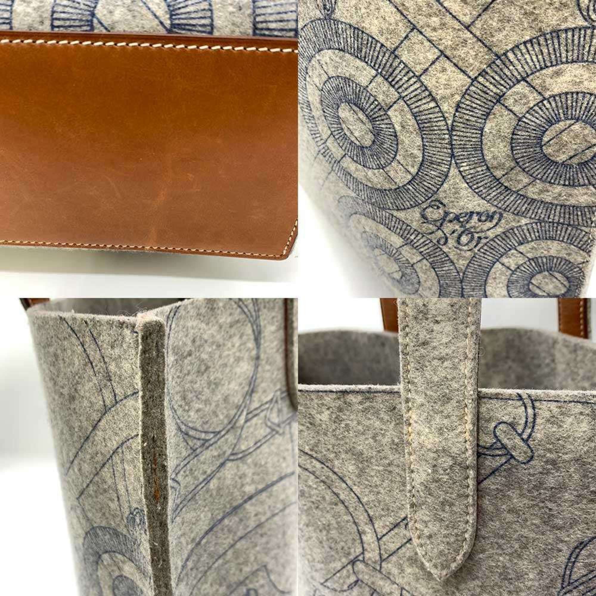 Hermes Hermes Bag Karimi MM Grey Tote for Women and Men, Felt x Leather, HERMES Size ONE SIZE - 4 Thumbnail