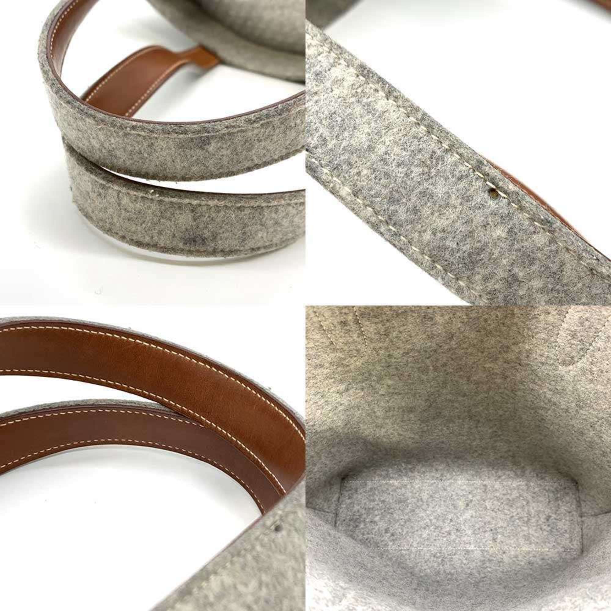 Hermes Hermes Bag Karimi MM Grey Tote for Women and Men, Felt x Leather, HERMES Size ONE SIZE - 5 Thumbnail