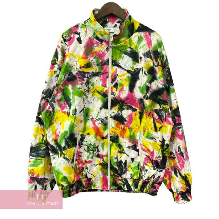 Celine Logo-Print Tie-Dyed Cotton-Jersey Track Jacket Size US L / EU 52-54 / 3 - 2 Thumbnail
