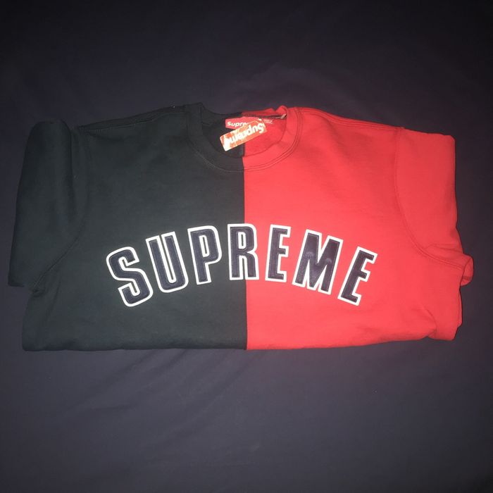 Supreme split discount crewneck sweatshirt black