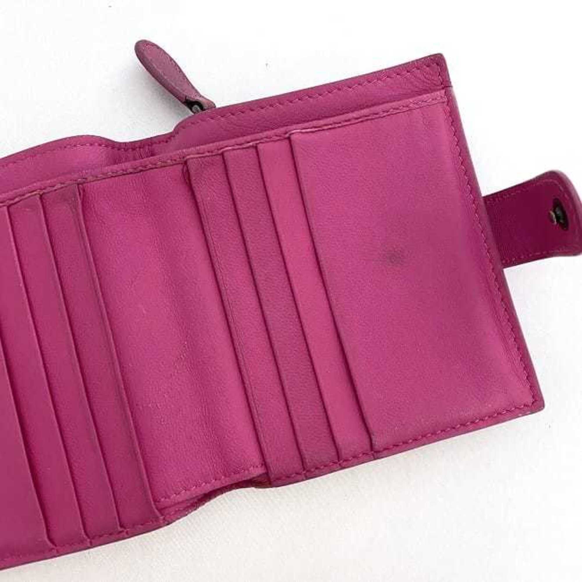 Bottega Veneta Bottega Veneta Bi-fold Wallet Pink Intrecciato Compact Leather BOTTEGA VENETA Women's Size ONE SIZE - 9 Thumbnail