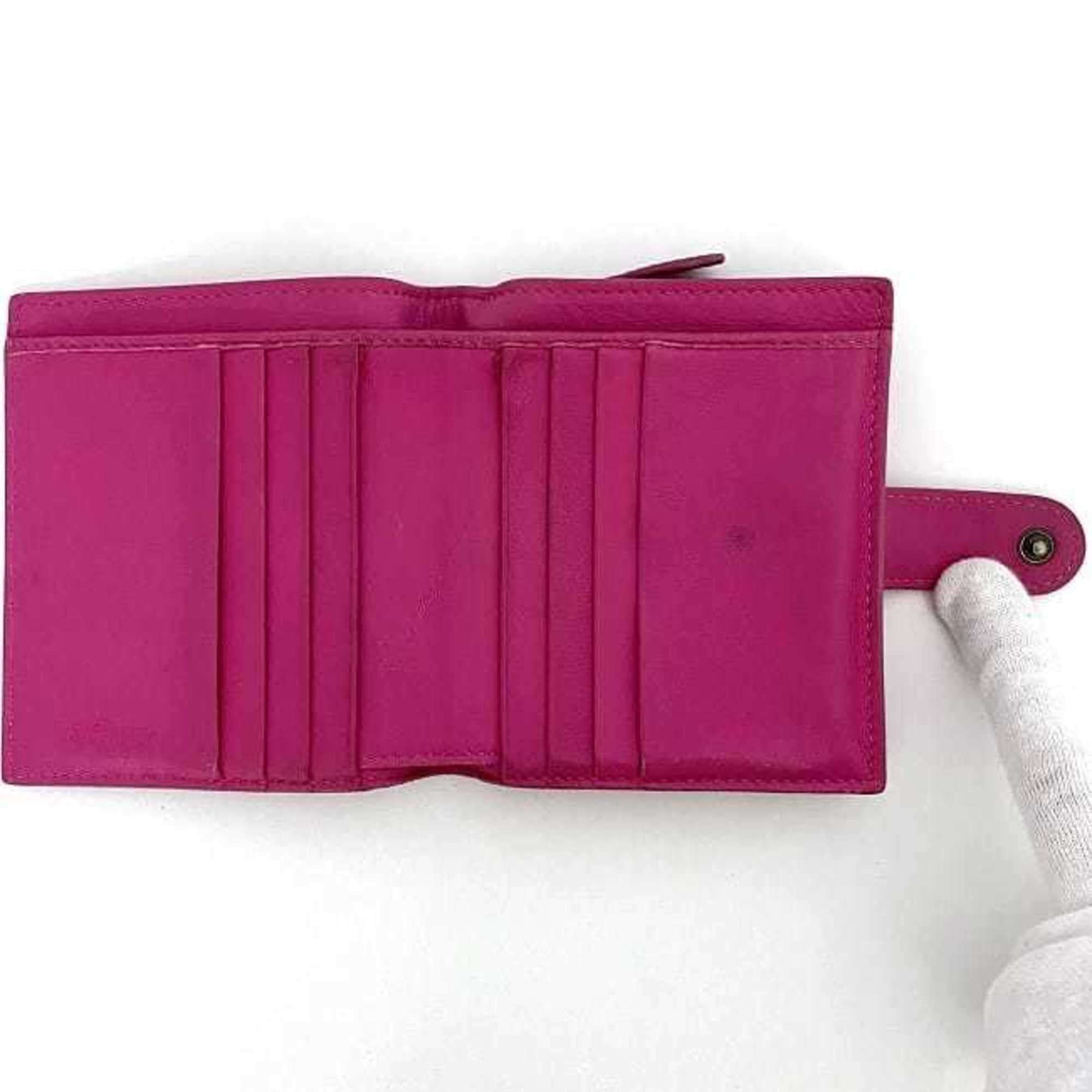 Bottega Veneta Bottega Veneta Bi-fold Wallet Pink Intrecciato Compact Leather BOTTEGA VENETA Women's Size ONE SIZE - 8 Thumbnail