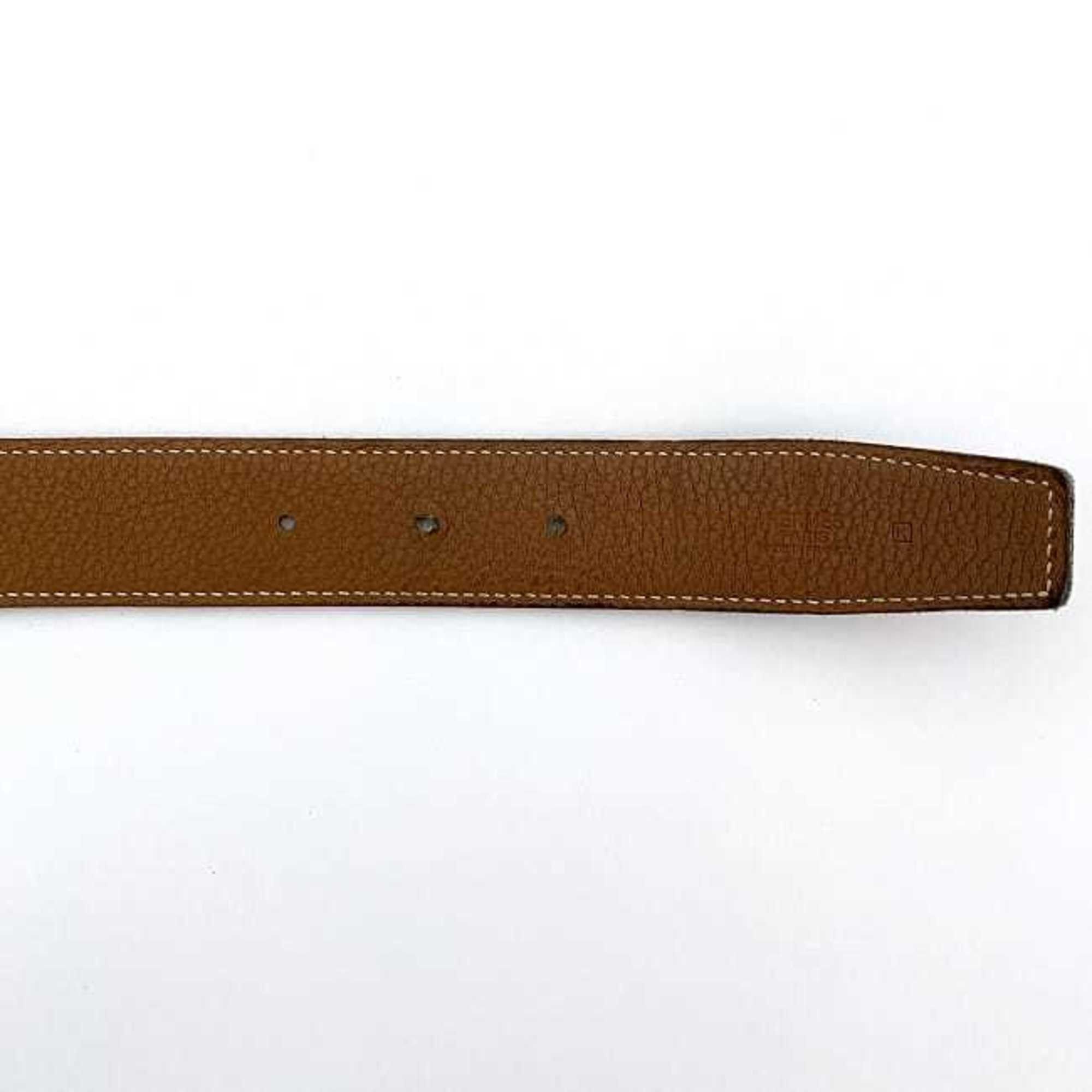 Hermes Hermes Square Buckle Belt Black Camel Brown Waist 83cm Leather Box Calf Taurillon Clemence Metal □K Engraved HERMES 30mm Men's Size ONE SIZE - 9 Thumbnail