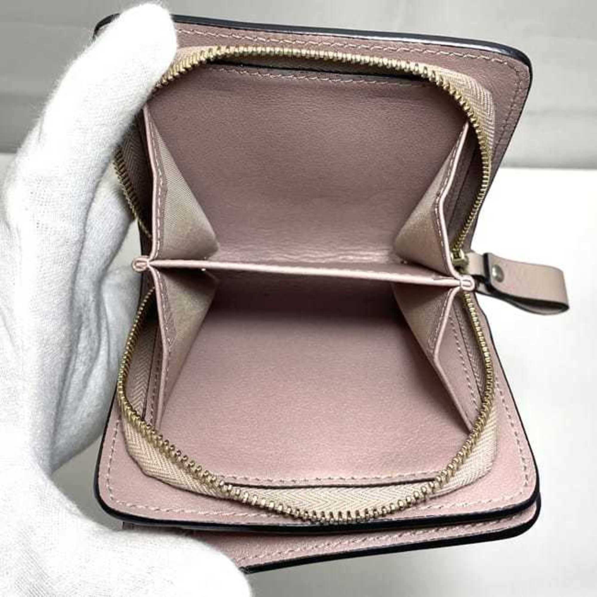 Valentino Valentino Garavani Bi-fold Wallet ec-20994 Beige Pink RW2P0R22BOL Leather Studded Compact Women's Size ONE SIZE - 9 Thumbnail