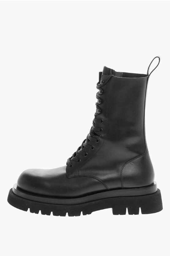 Bottega Veneta Lace-up Lug Leather Combat Booties with Rubber Sole Size US 9 / EU 42 - 3 Thumbnail