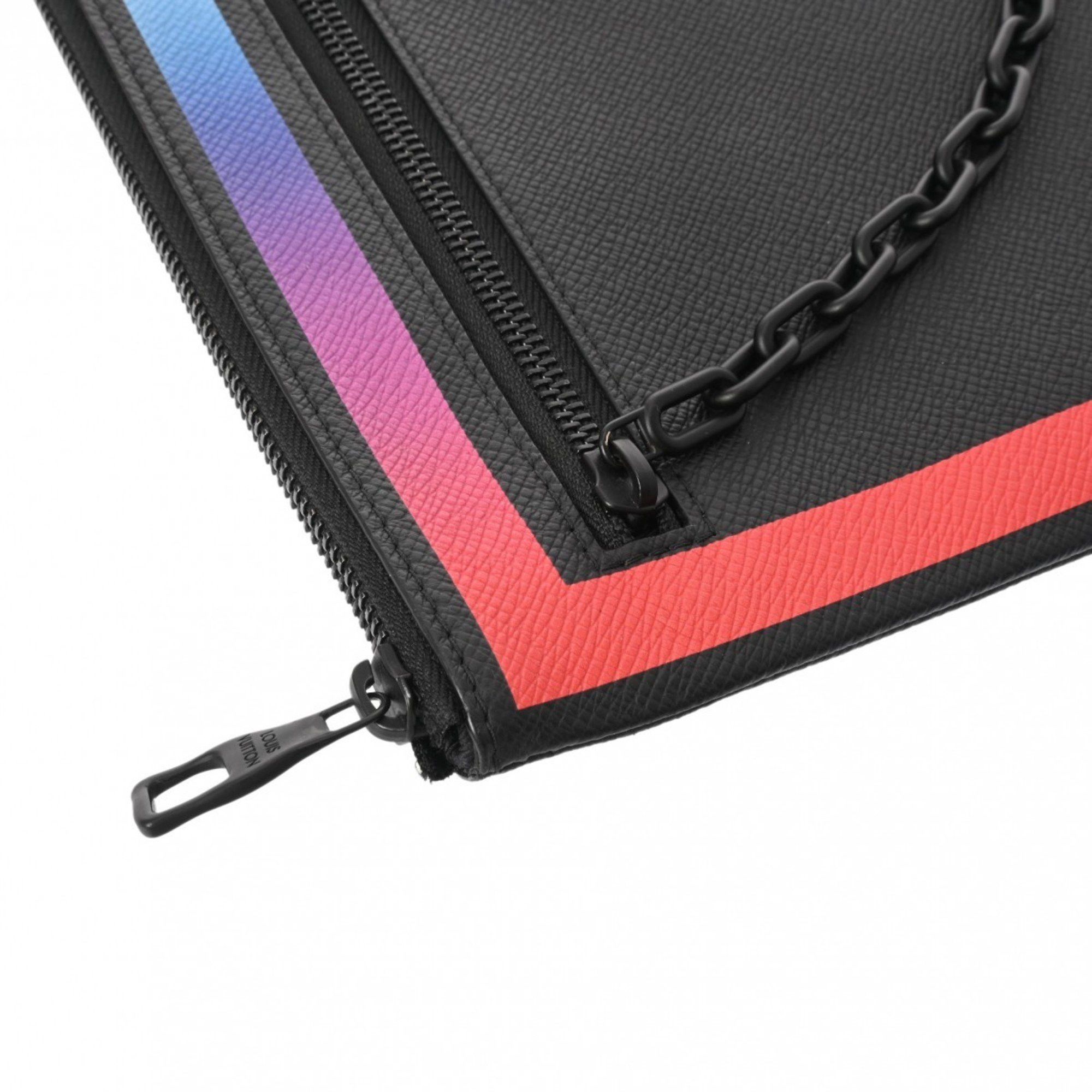 Louis Vuitton LOUIS VUITTON Taiga Pochette Black/Rainbow M30347 Men's Clutch Bag Size ONE SIZE - 10 Thumbnail